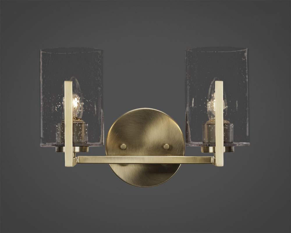 Atlas 2-Light Bathroom Vanity Light Fixture in Modern New Age Brass Finish (4512-NAB-300) - Perfect for Bathroom, Powder Room, and Spa Lighting Decor