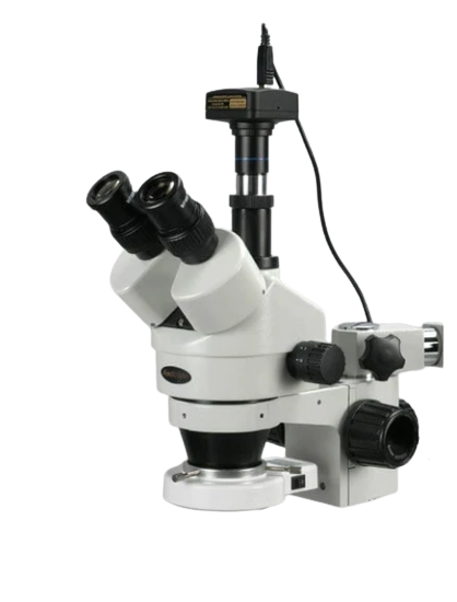 Amscope SM-3TZ-54S Trinocular Stereo Microscope with 3.5X-90X Magnification, LED Boom Stand & 10MP Camera - Ideal for Electronics Repair, Jewelry Inspection, and Scientific Research