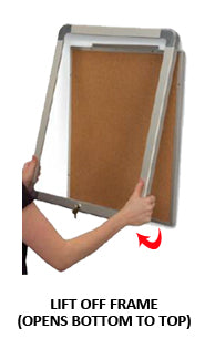 8.5x11 Indoor Elevator Bulletin Boards with Radius Edge - Lift Off Frame Style for Office, School & Home Organization | Durable Cork Notice Board for Announcements, Schedules & Memos