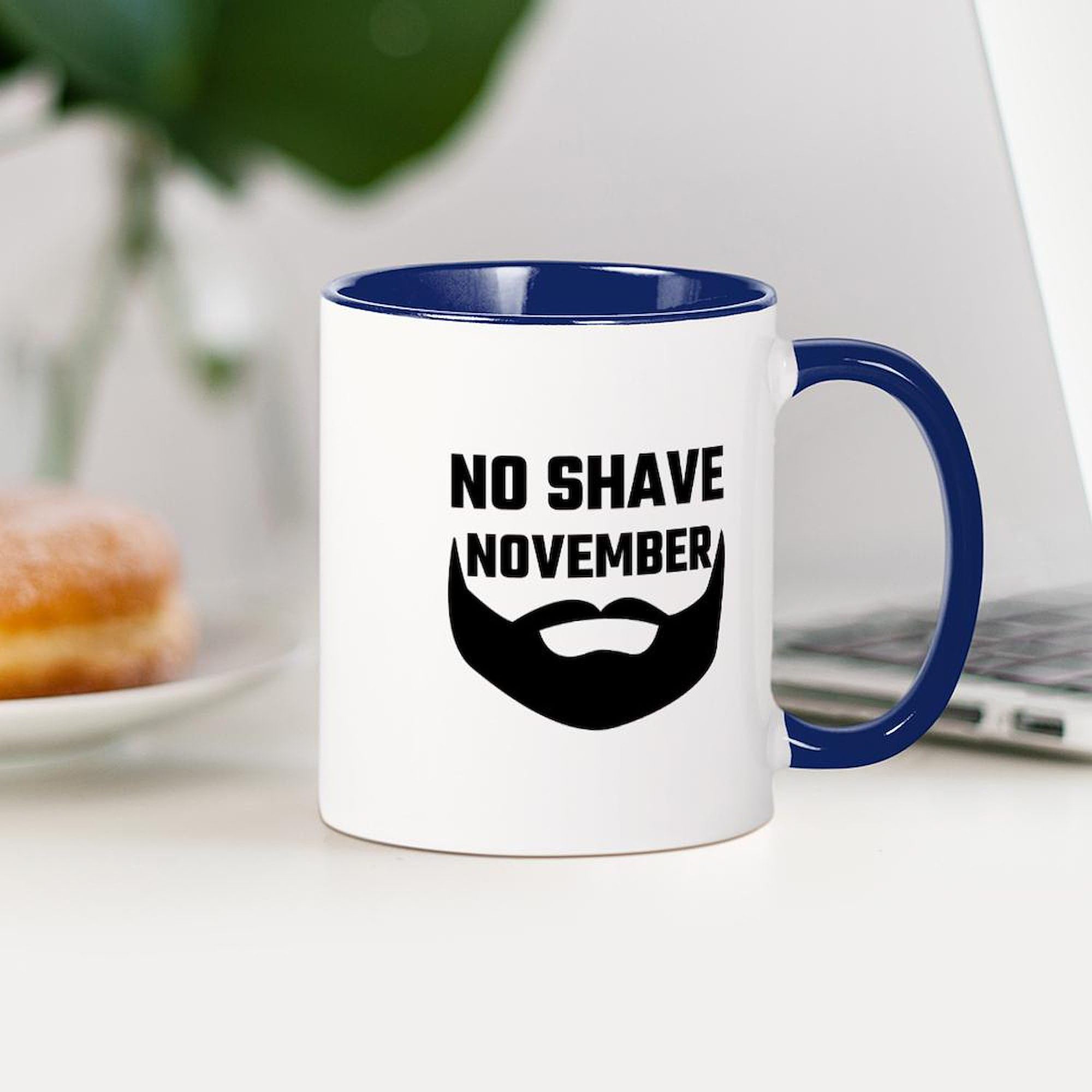 No Shave November Mug - 11 oz (325 ml) Ceramic Coffee Cup for Men - Funny Gift for Movember, Office Use & Holiday Gifting