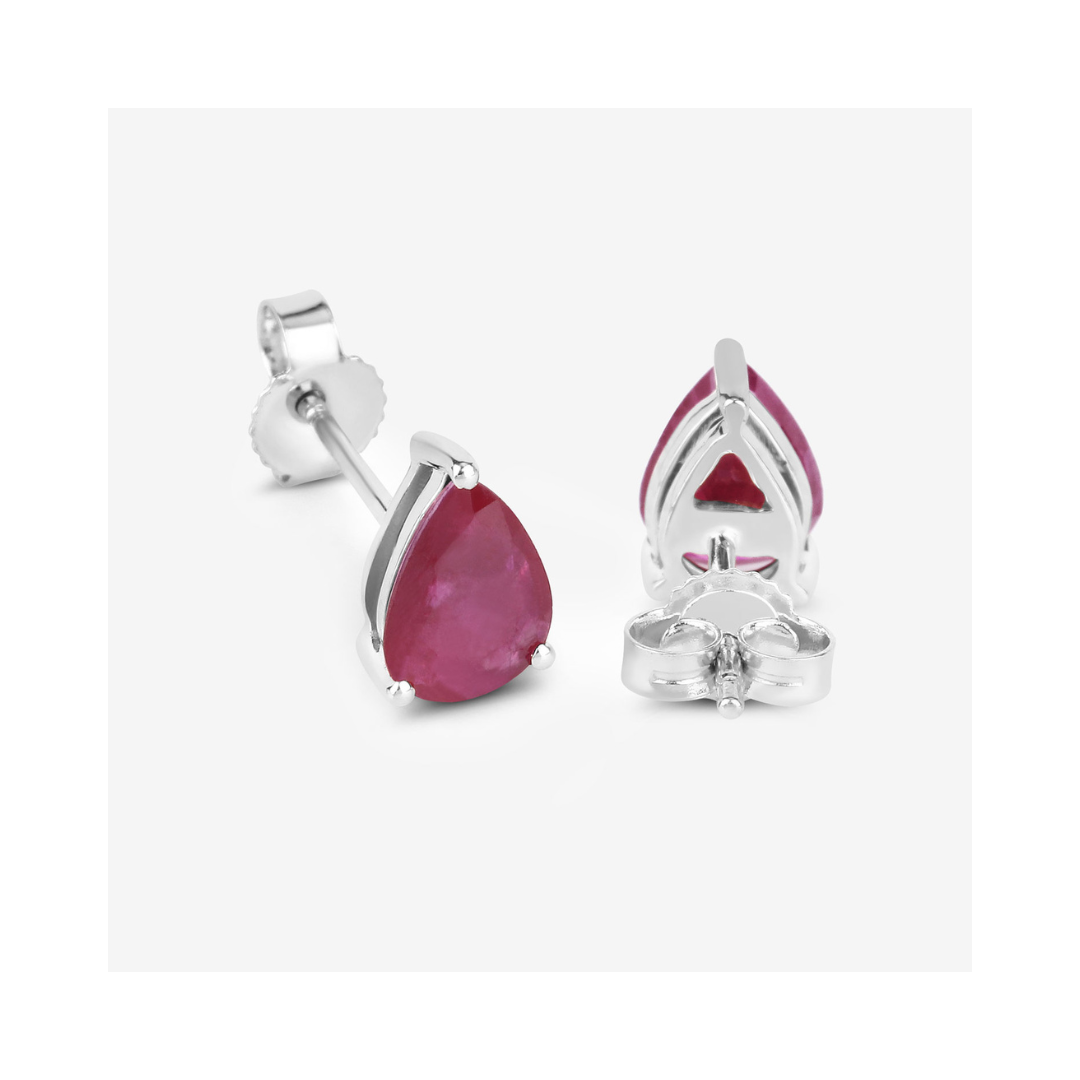 10K Gold Pink Ruby Stud Earrings for Women - Elegant Gift for Valentine's Day, Anniversary & Special Occasions
