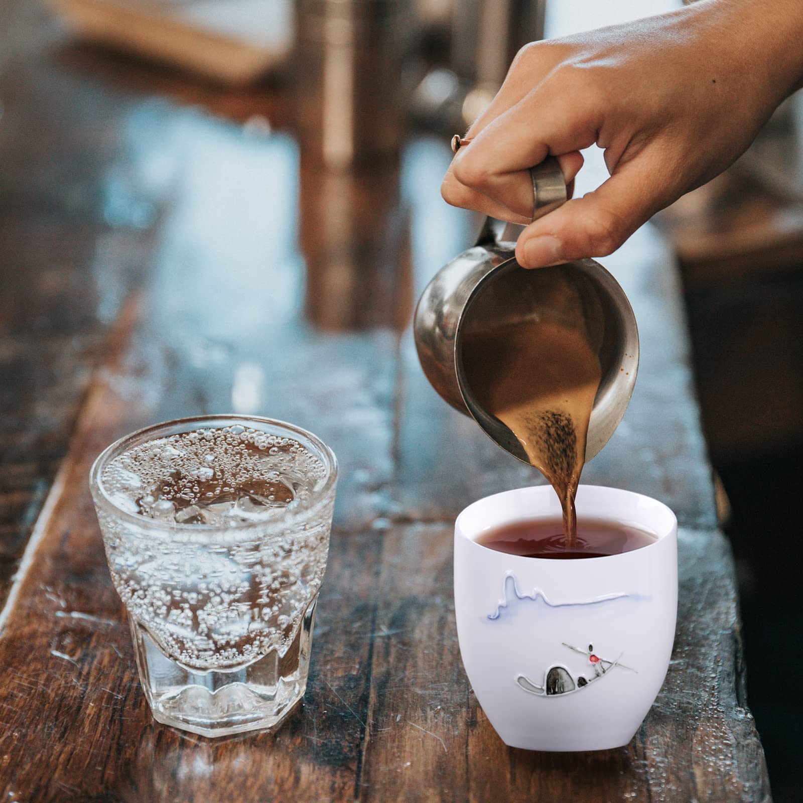 Premium 5oz Porcelain Espresso Cups Set of 6 - Elegant Mini Coffee Mugs & Demitasse Cups for Tea, Latte, Milk - Perfect for Home, Office, Cafes & Restaurants - Dishwasher Safe & Microwave Friendly