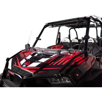 Tusk UTV Hard Coated Hinged Windshield +2-inch for Polaris RZR 4 800 (2010-2014) - Durable Protection for Off-Road Adventures & Trail Riding