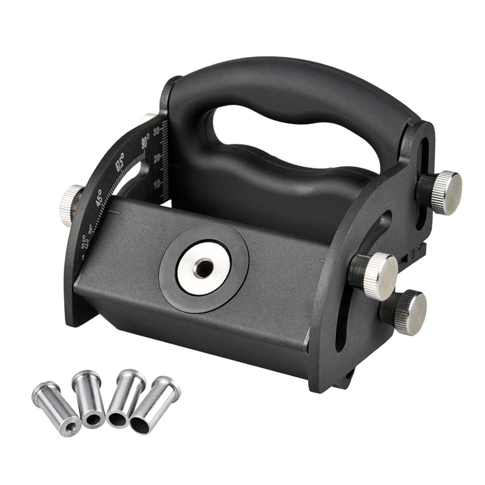 Premium Aluminum Alloy Adjustable Pocket Hole Jig Kit with Positioning Guide & Oblique Drill Bits - Professional Woodworking Tool Set (Black) - Perfect for Cabinet Making, Furniture Assembly & DIY Wood Projects