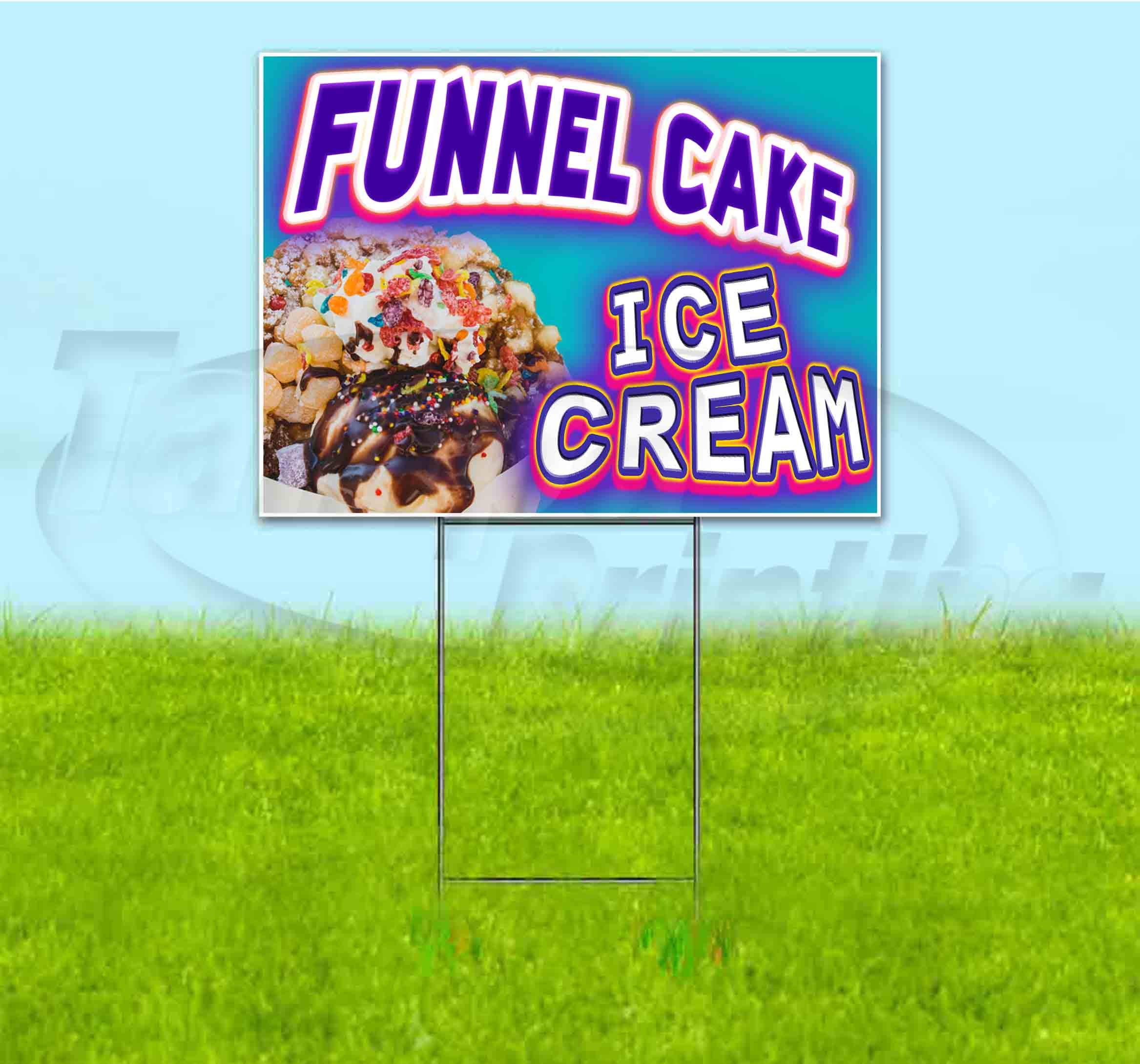 Funnel Cake Ice Cream Yard Sign - 18