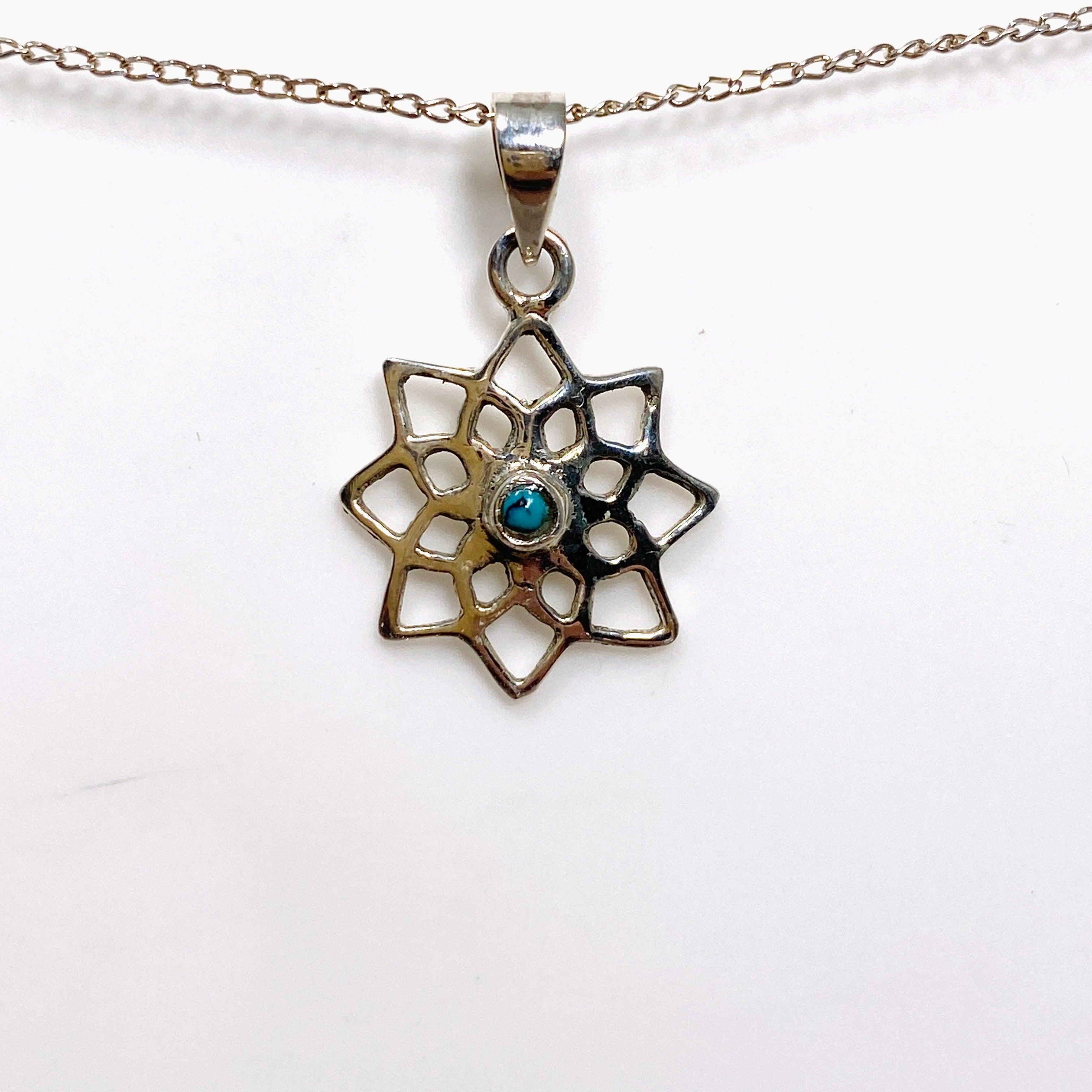 Round Gemstone Flower Pendant Necklace G2269 - Elegant Jewelry for Women, Perfect for Weddings, Parties & Special Occasions