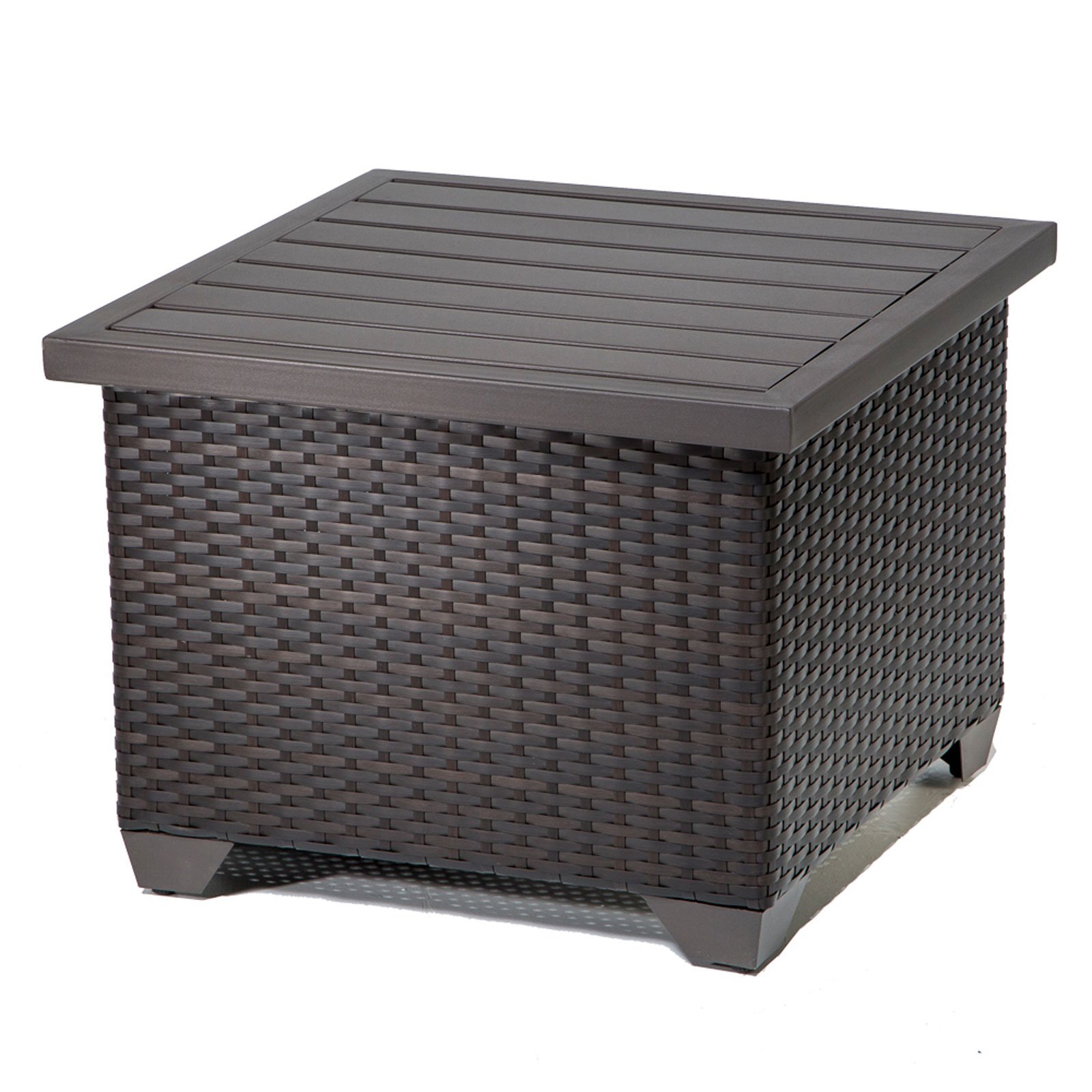 TK Classics BARBADOS-07d-NAVY 7-Piece Outdoor Wicker Patio Furniture Set in Navy Blue - Perfect for Backyard, Poolside, and Garden Relaxation