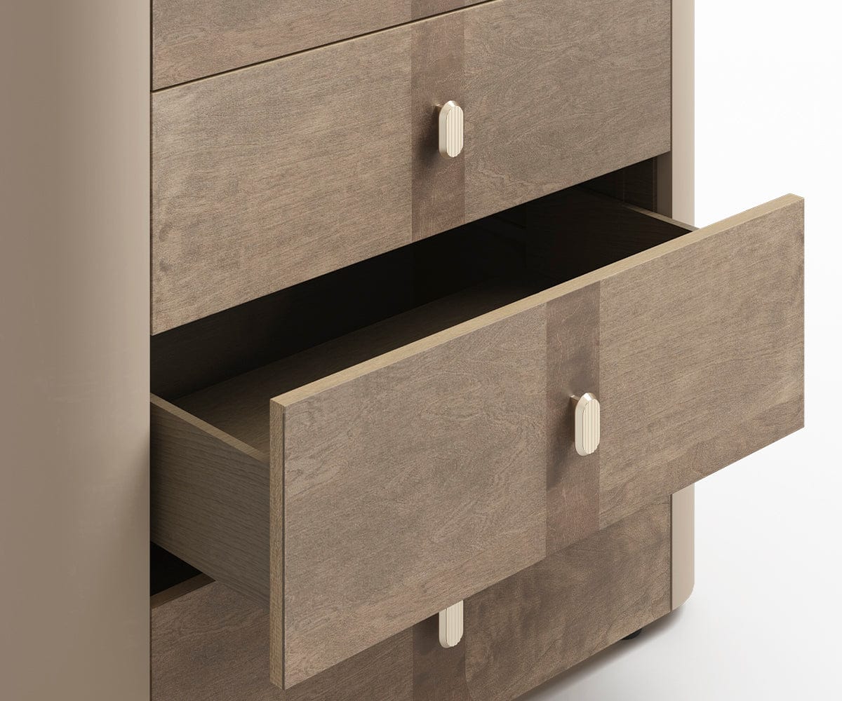 Sancia High Chest Dresser - 5 Drawer Storage Organizer for Bedroom, Living Room & Office - Modern Wooden Chest of Drawers for Clothes, Linens & Home Organization