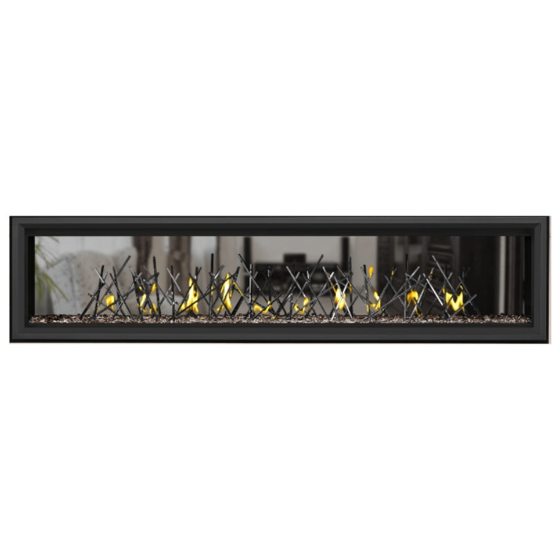 Napoleon Vector 74 See-Through Linear Direct Vent Gas Fireplace - LV74N2 | Modern Home Heating & Cozy Living Room Ambiance
