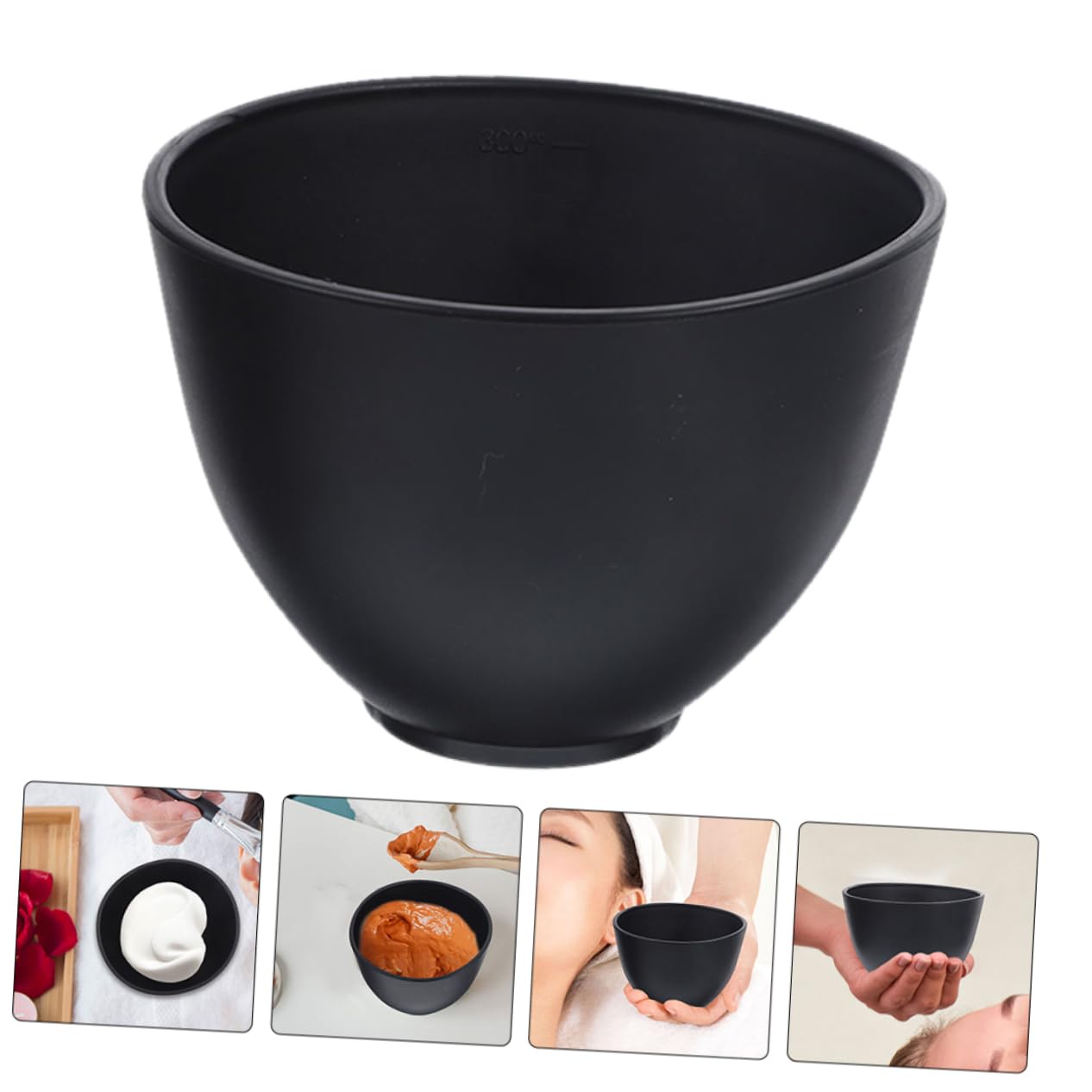 NOLITOY 4-Piece Black Silicone Mask Mixing Bowls Set - DIY Facial Mask Making Tools for Skin Care, Cosmetic Mud Stirring & Mixing Containers - Perfect for Spa, Beauty Salon & At-Home Skincare Routines