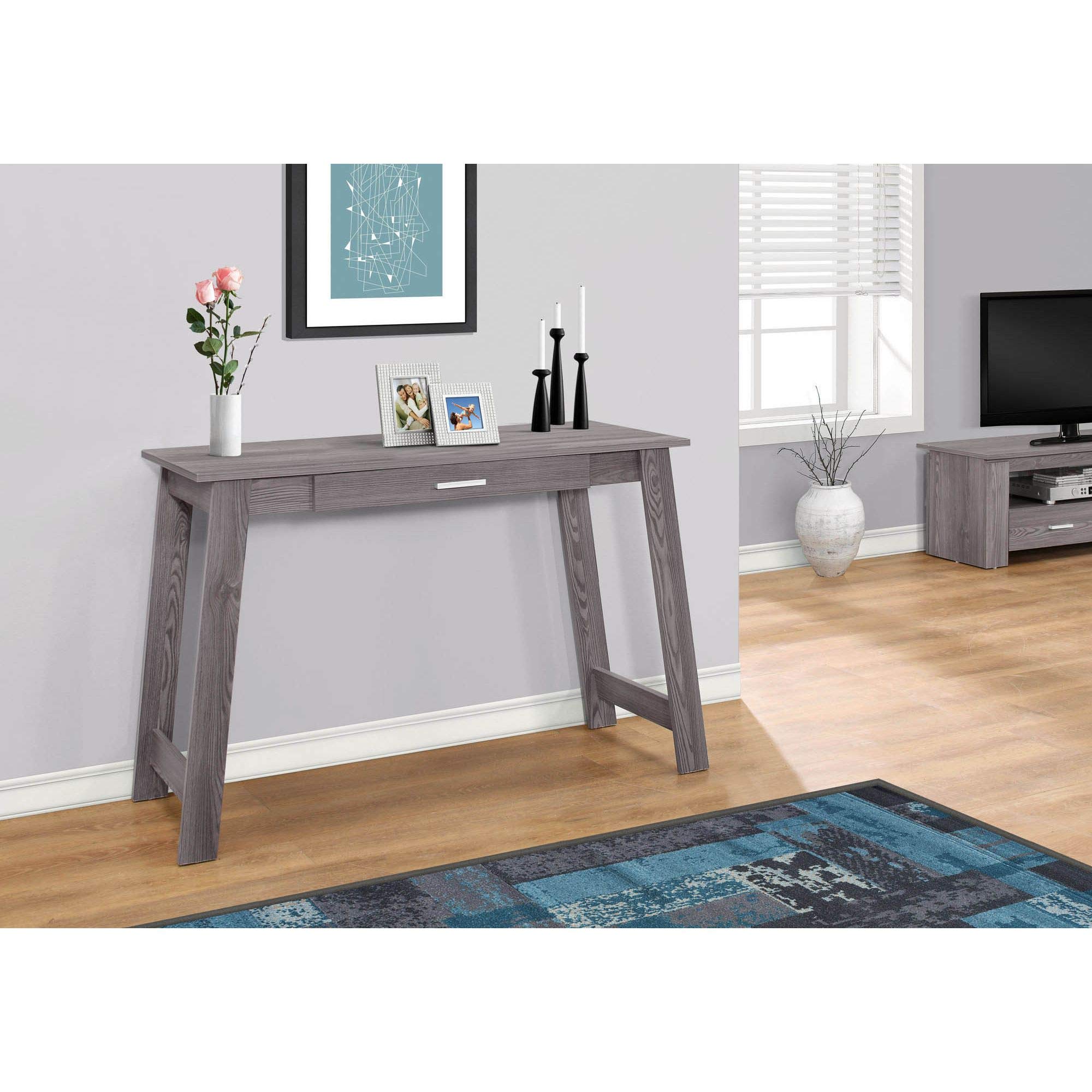 Offex 42 Inch Modern Rectangular Office Desk with Storage Drawer - Grey Wooden Computer Desk for Home Office, Study & Workspace