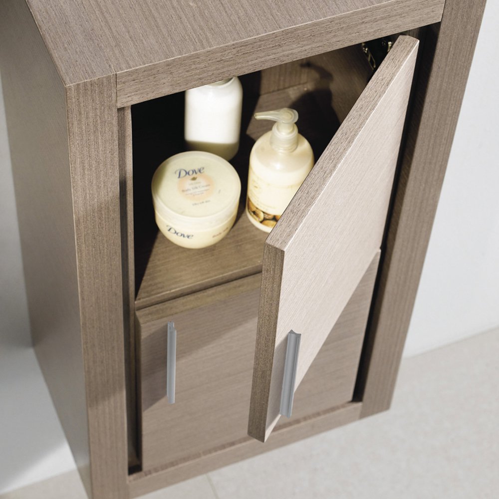Fresca Bath 2-Door Gray Oak Bathroom Linen Storage Cabinet - Organize Towels & Toiletries for Small Space Bathrooms