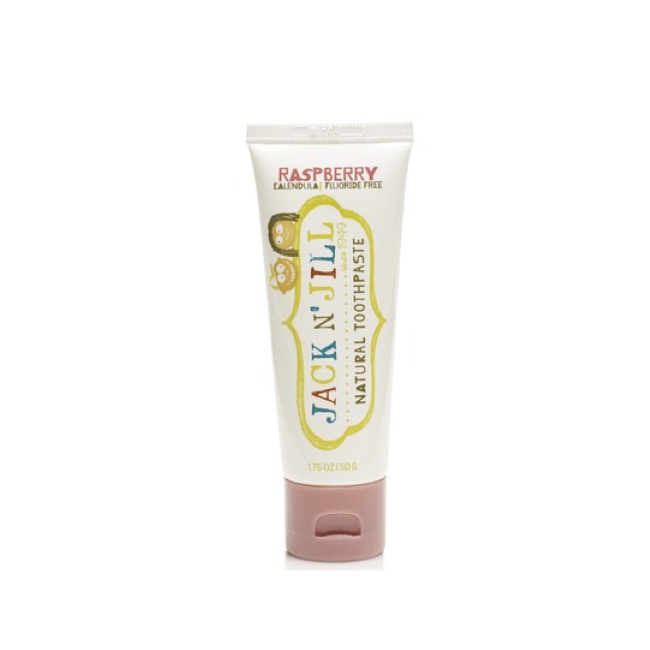 Jack & Jill Natural Toothpaste for Kids - 50g Raspberry Flavor | Fluoride-Free, Organic & Safe for Toddlers | Perfect for Daily Brushing & Travel Use