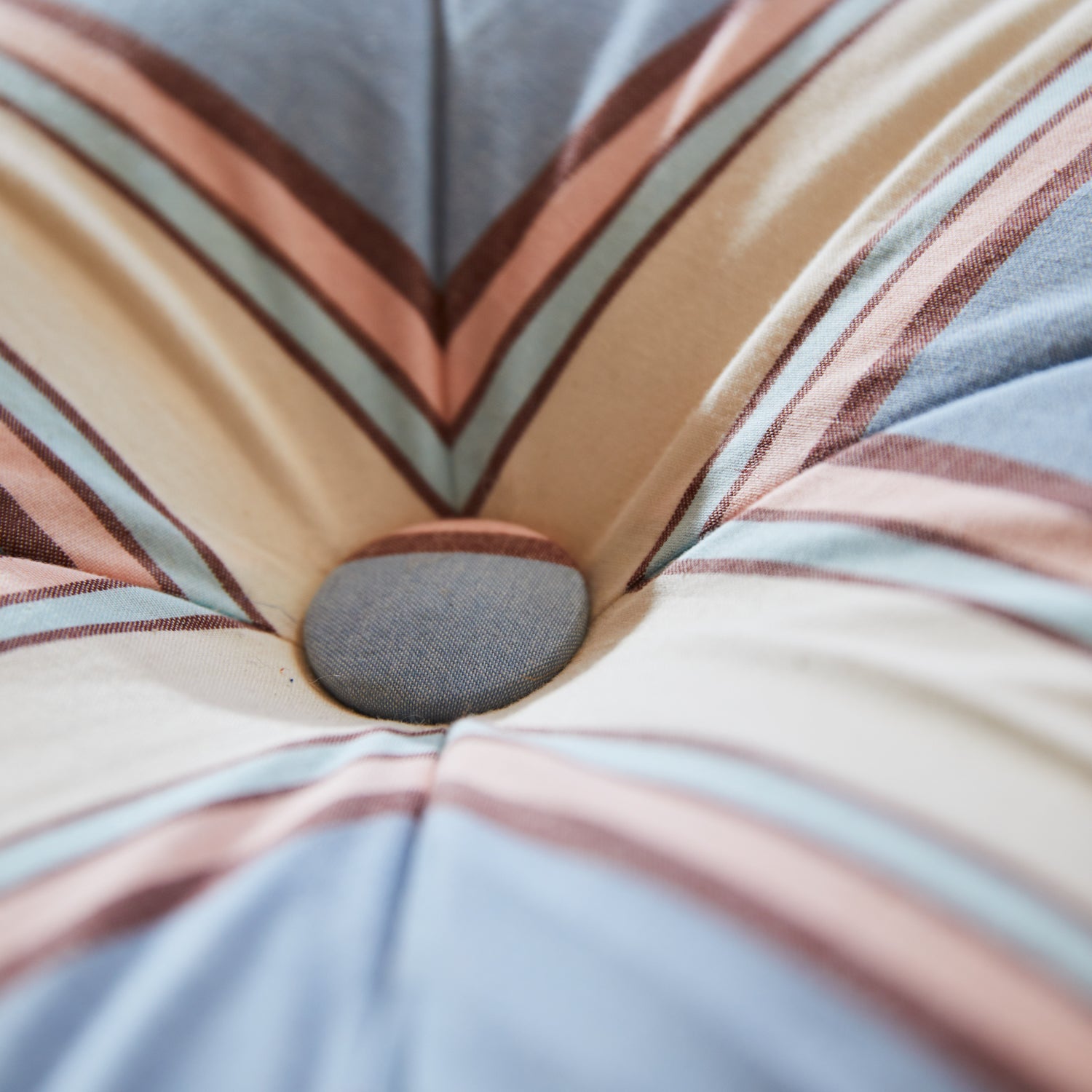 Samode Striped Throw Pillow Cover - Blue Denim Fabric Decorative Cushion Case for Sofa, Bed, Chair - Home & Living Room Decor
