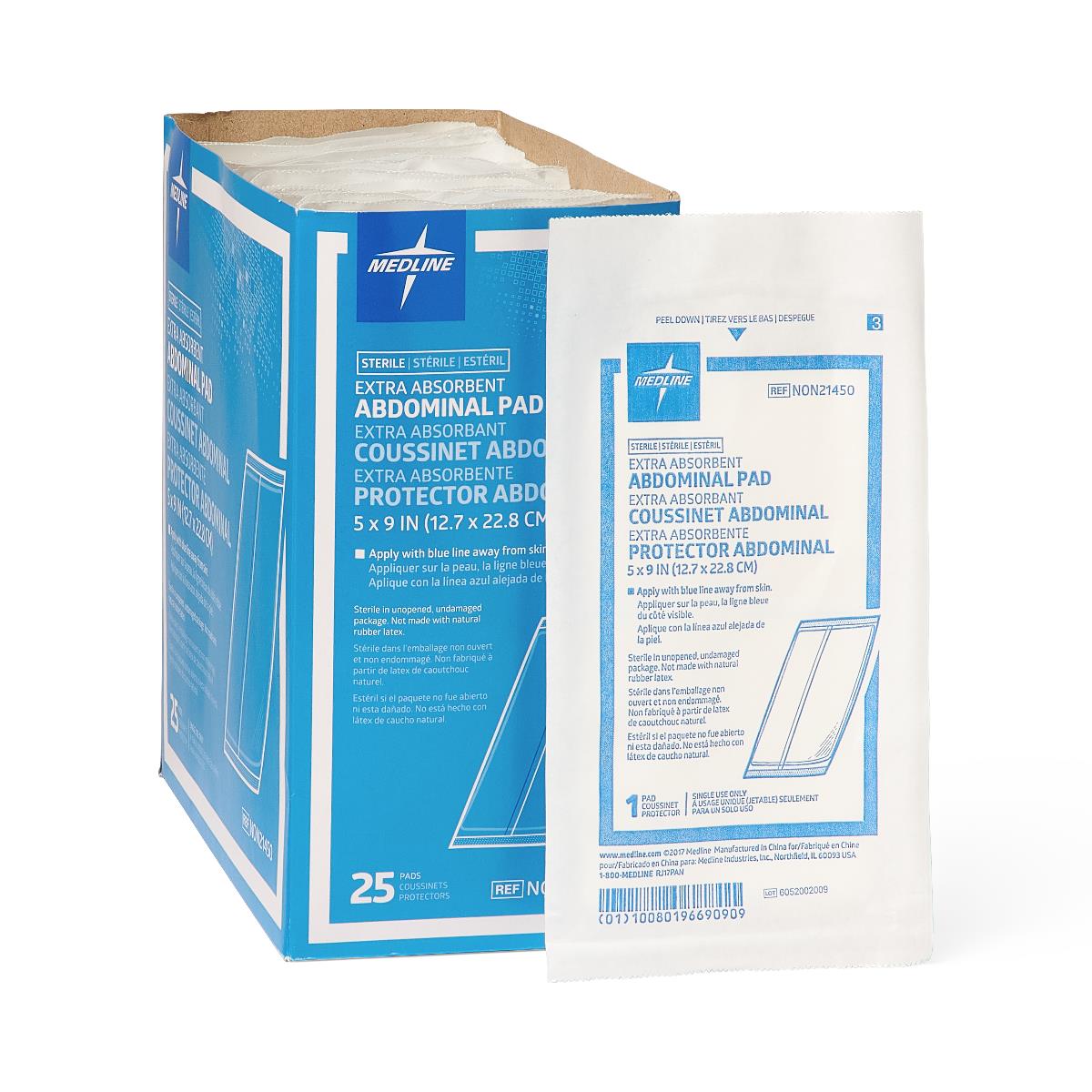 Sterile Abdominal (ABD) Pads - Premium Wound Care Dressings in Various Sizes for Post-Surgical, First Aid & Emergency Medical Use