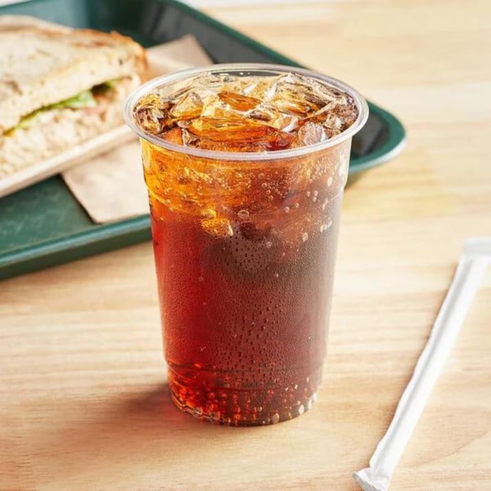 16oz Clear Plastic Pet Cups with Flat Lid & Straw - 100% Recyclable & Eco-Friendly - Ideal for Smoothies, Iced Coffee, Bubble Tea, and Cold Beverages - Bulk Pack of 1000 - Perfect for Cafes, Juice Bars, and Takeout Drinks