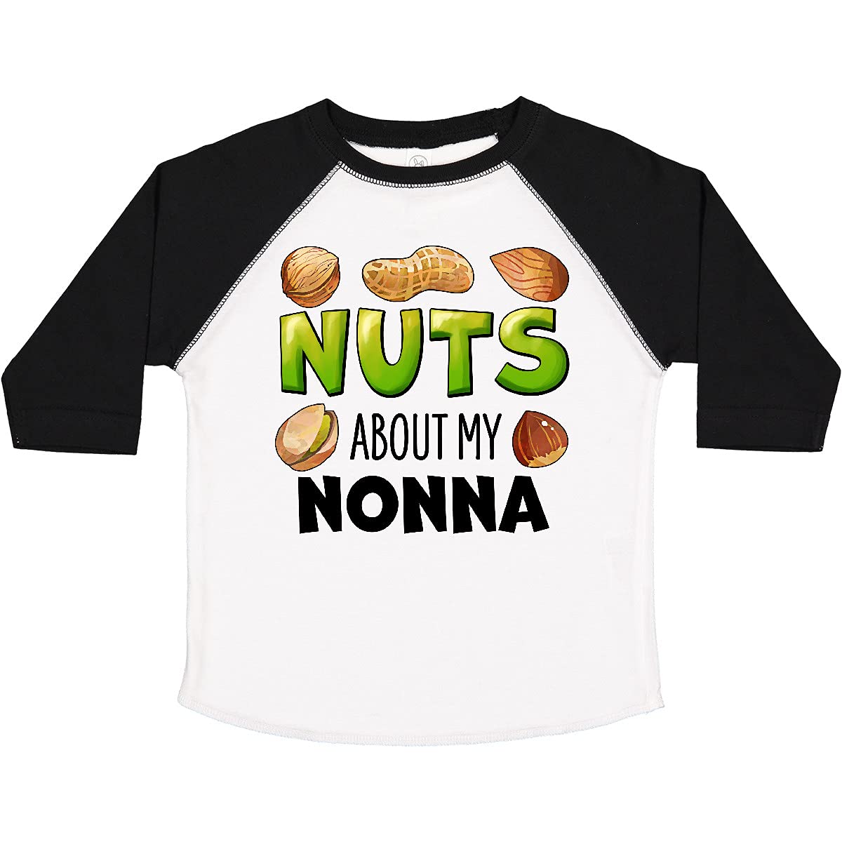 Inktastic 'Nuts About My Nonna' Peanut, Almond, Pistachio Toddler T-Shirt - Cute Graphic Tee for Kids, Grandparents Day & Family Outfits
