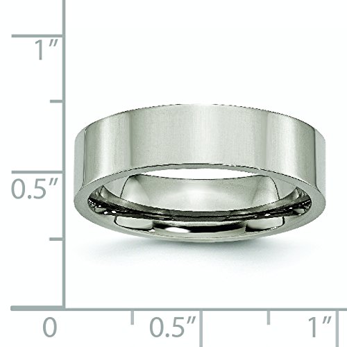 Men's Titanium Wedding Band Ring - 6mm Flat Polished Comfort Fit - Perfect for Everyday Wear, Anniversary & Engagement Gifts
