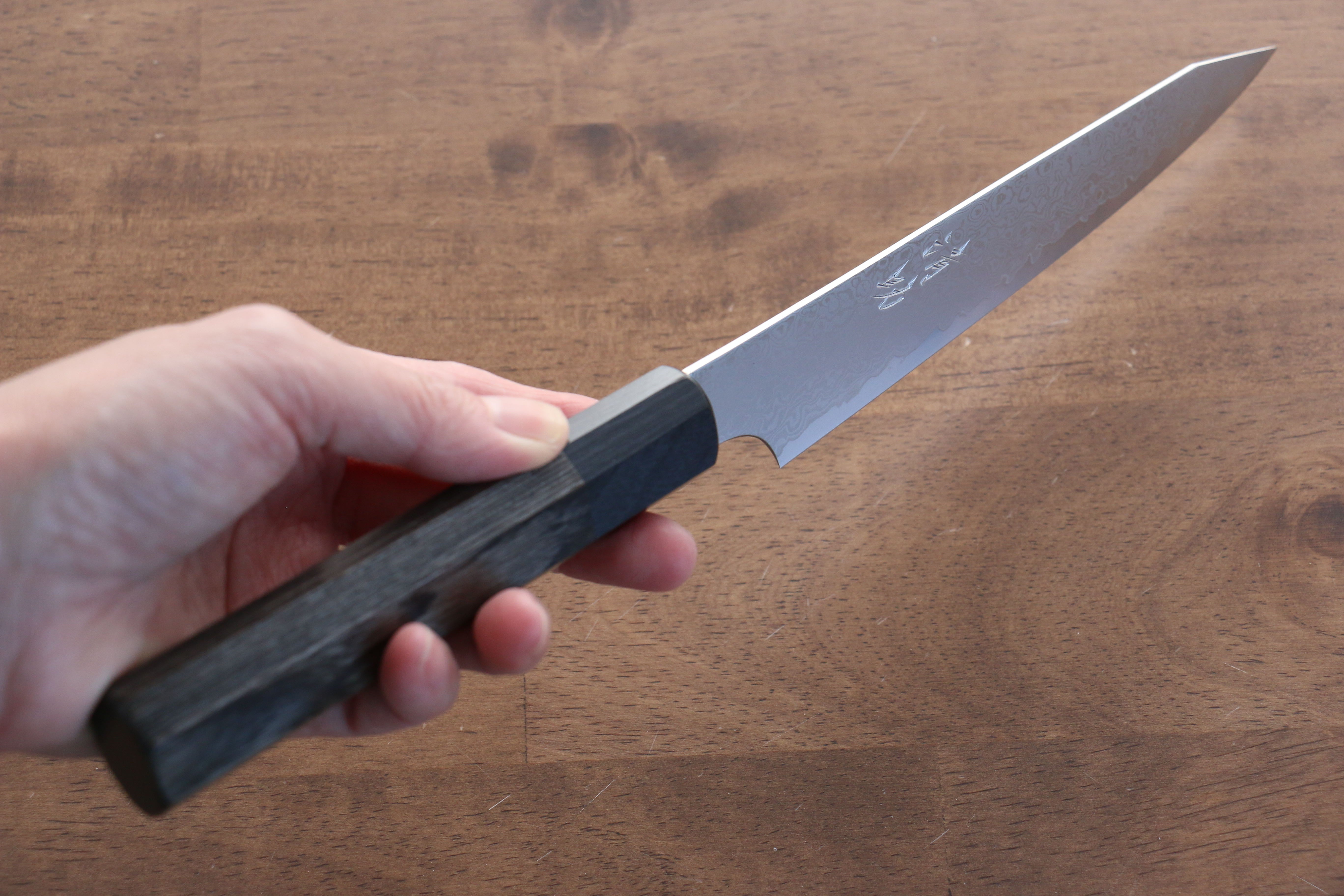 Premium Seisuke VG10 33-Layer Damascus Kiritsuke Petty Utility Knife 150mm - Gray Pakkawood Handle - Perfect for Sushi, Vegetables & Precision Kitchen Tasks