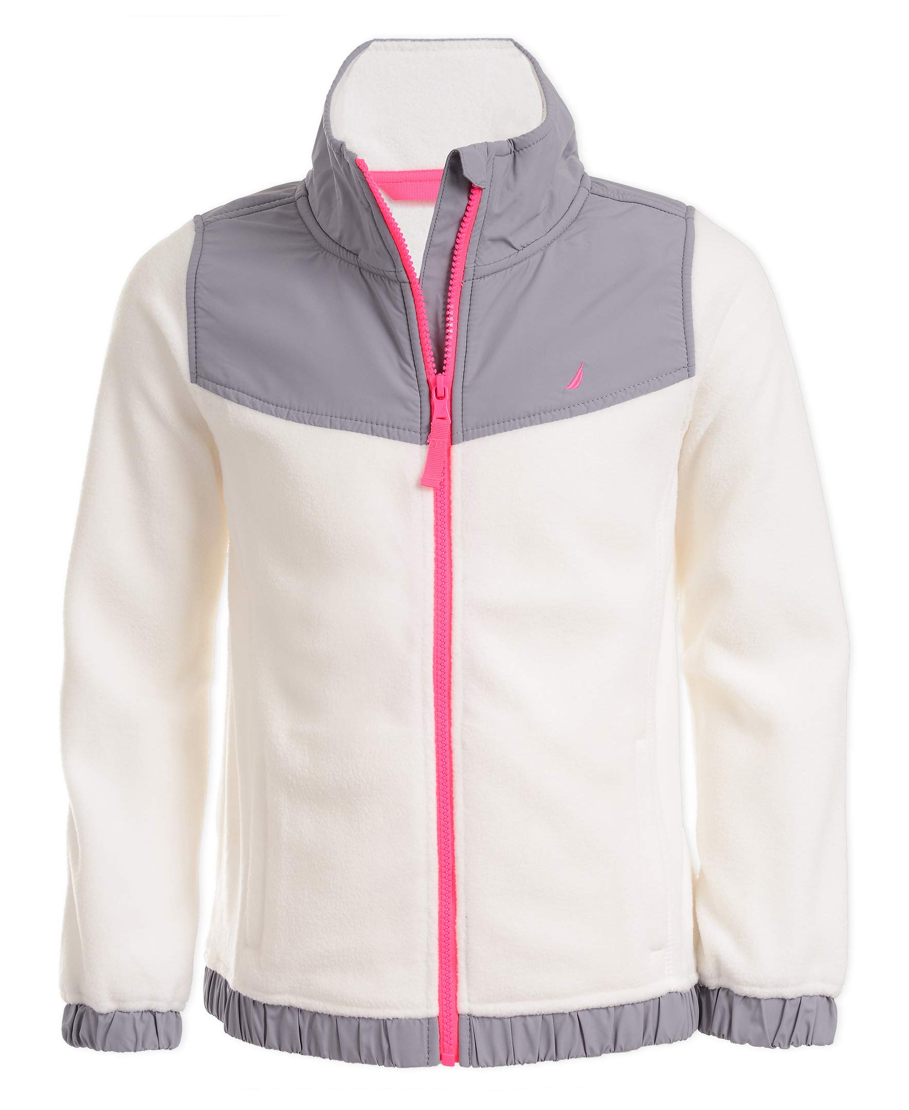 Nautica Girls' Fleece Full-Zip Jacket | Warm Winter Coat for Kids | Outdoor Play & School Wear