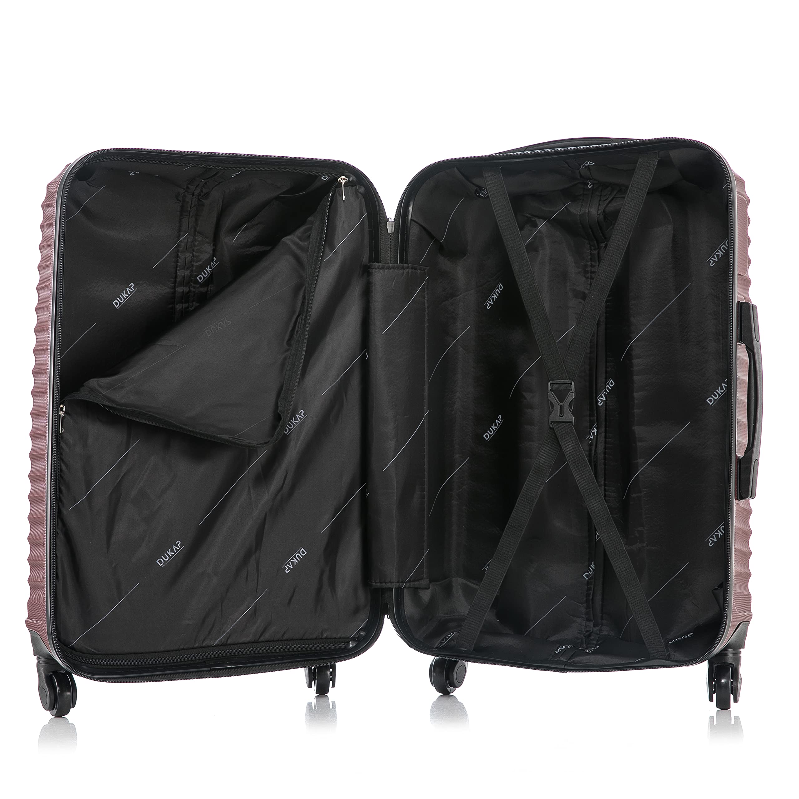 DUKAP ADLY 3-Piece Hardshell Luggage Set with Spinner Wheels - 20in, 24in & 28in Lightweight Durable Suitcases with Retractable Handle & TSA Lock - Perfect for Air Travel, Business Trips & Family Vacations (Wine Red)