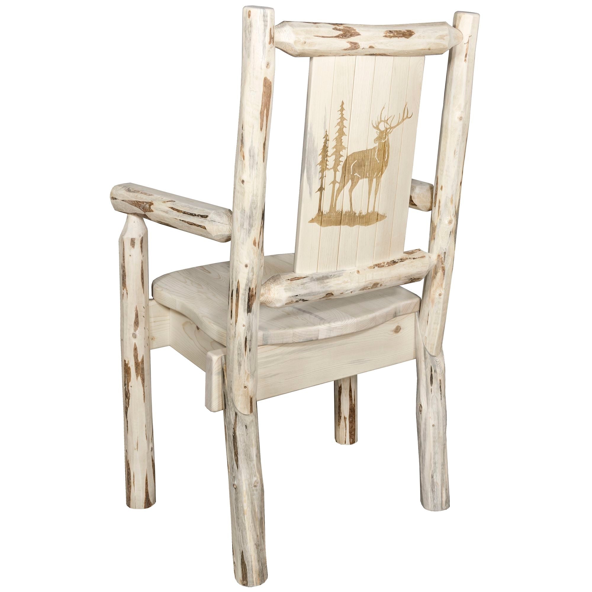 Montana Captain's Chair with Laser Engraved Design - Durable Wooden Office Chair for Home & Office - Perfect for Executive Desks, Gaming Setups & Study Rooms