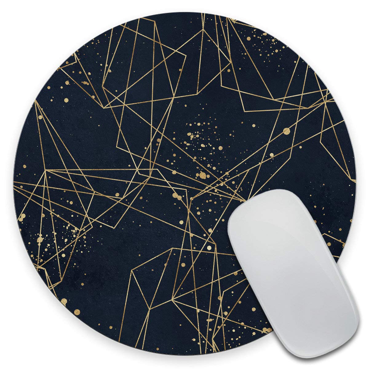 Polygonal Geometric Shapes Mouse Pad - Personalized Round Gaming & Office Mousepad - Non-Slip Desk Accessory for Computer, Laptop, PC - Perfect for Work, Gaming & Home Office Decor