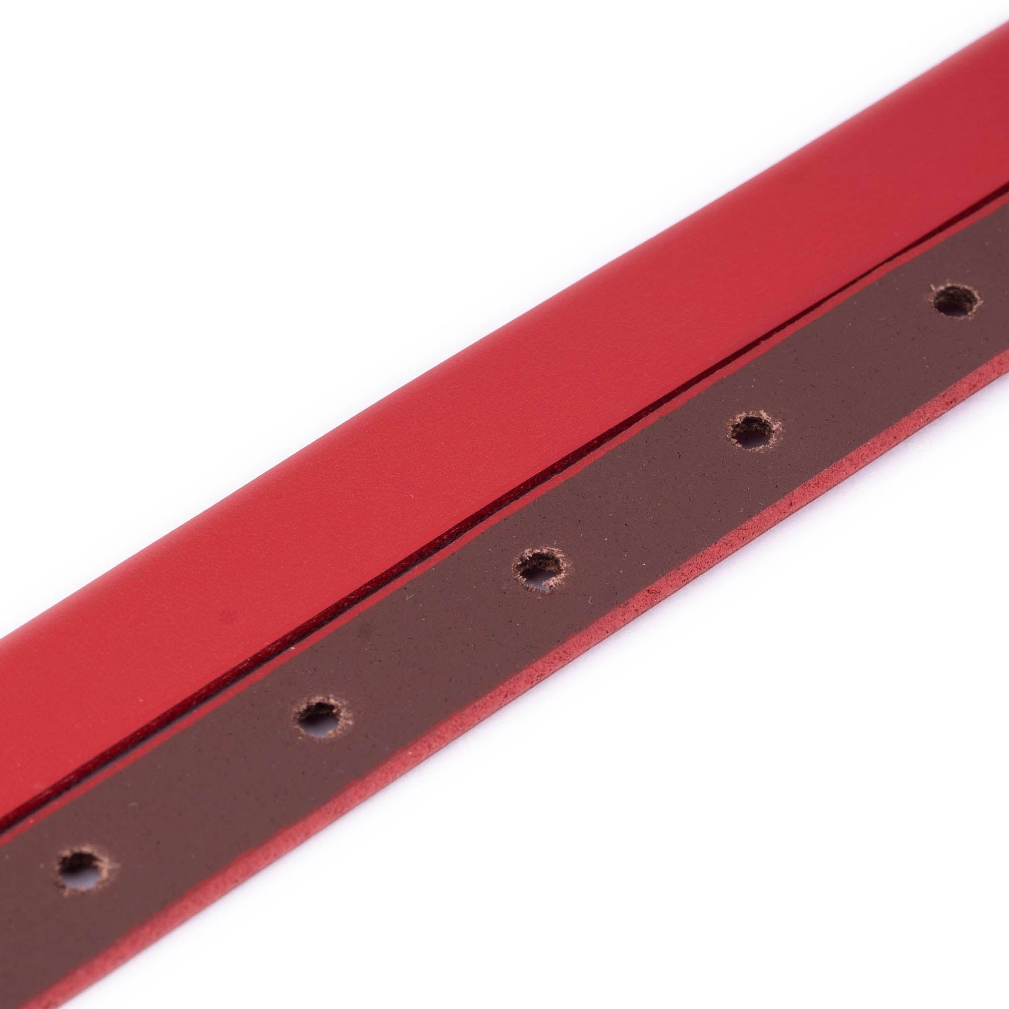 1.5 cm Genuine Red Leather Belt Strap for Versace Buckles - Women's Replacement Accessory for Jeans, Dresses & Formal Wear