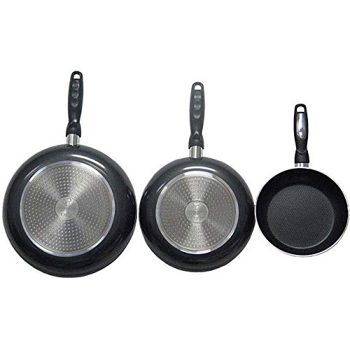 3-Piece Stainless Steel Frying Pan Set - Nonstick Ceramic Coating, Induction Compatible, Dishwasher Safe (8, 10, 12 Inch) - Perfect for Home Cooking, Professional Chefs & Everyday Kitchen Use