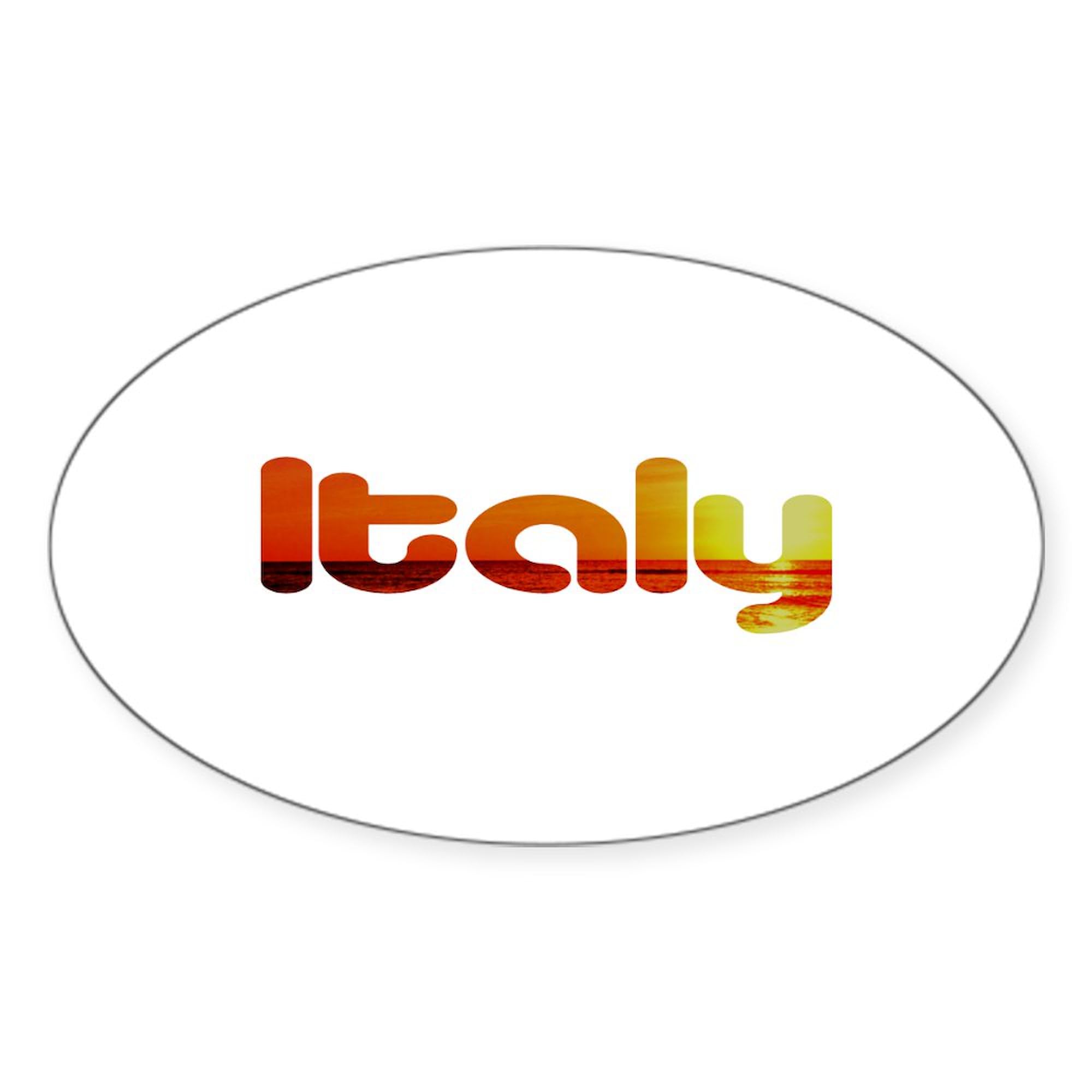 Italy Oval Car Bumper Sticker - Travel & Cafe Decor