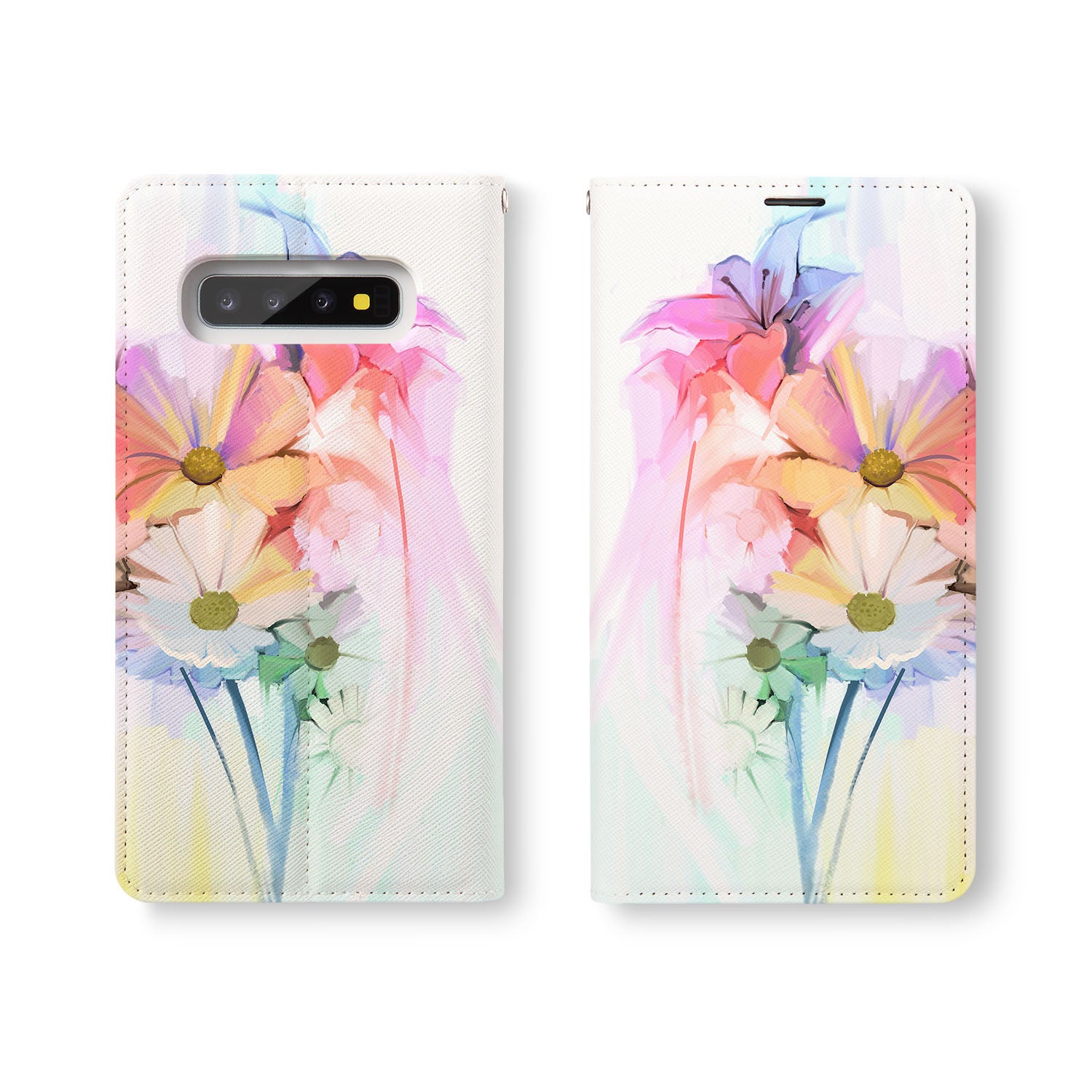 Samsung Wallet with Watercolor Flower Design - Slim RFID Blocking Card Holder for Women & Men - Perfect for Travel, Work, and Everyday Use