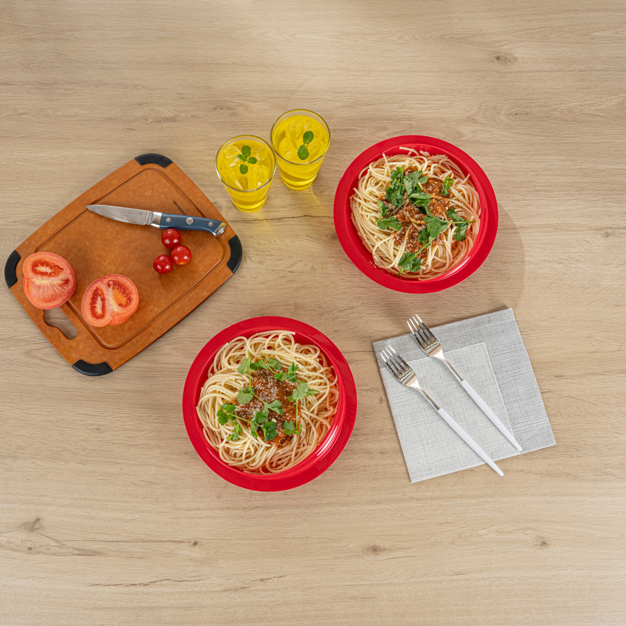 Adapt Tek Round Red Plastic Scoop Plate - Spillproof with Suction Base, 9 x 9 x 2.25 Inches, 1 Count - Perfect for Baby Feeding, Toddler Mealtime & Special Needs Dining