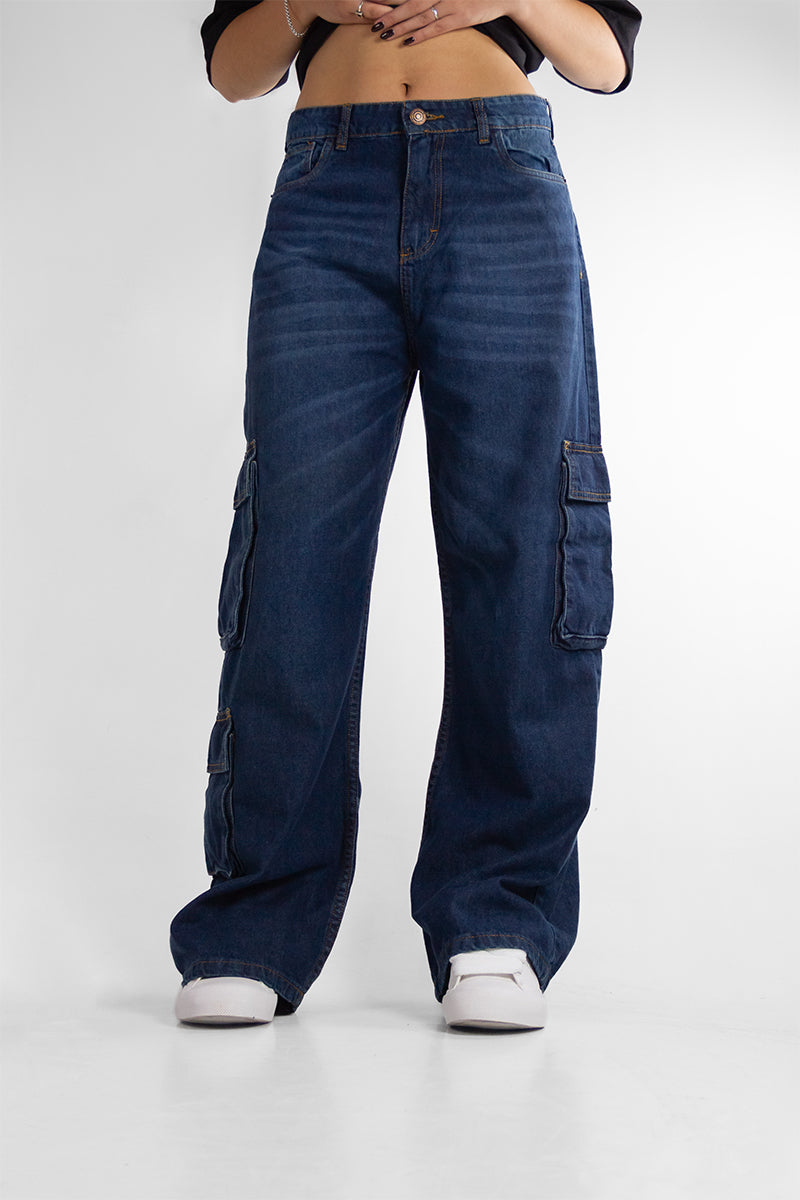 Women's OCN Cargo Pants Blue - Stylish & Comfortable for Outdoor Adventures, Hiking & Casual Wear