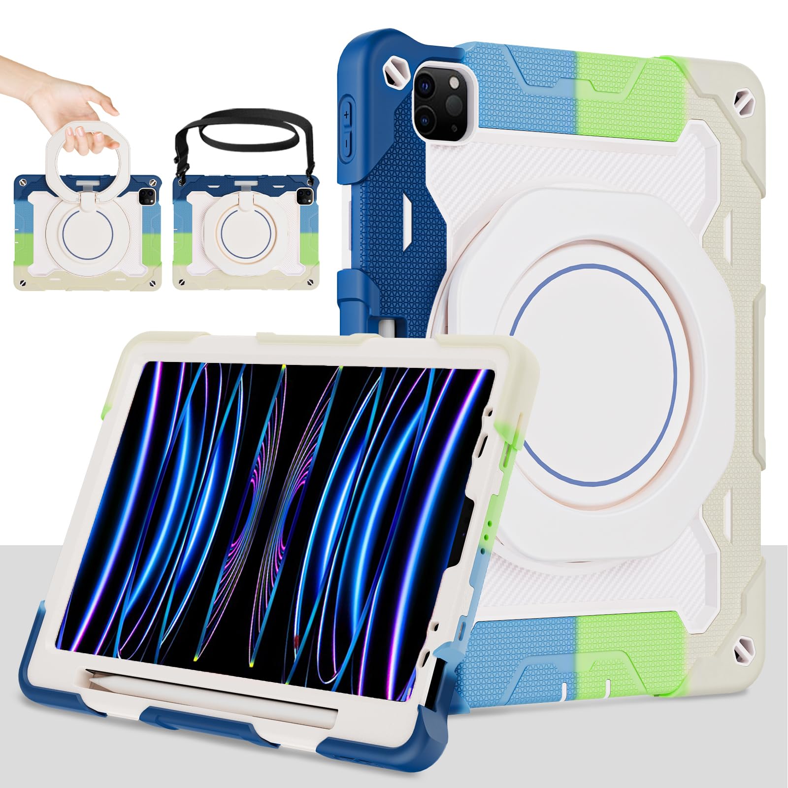 ROISKIN iPad Pro 11 inch Case - Heavy Duty Shockproof Rugged Cover for iPad Air 5th/4th Gen & iPad Pro 11