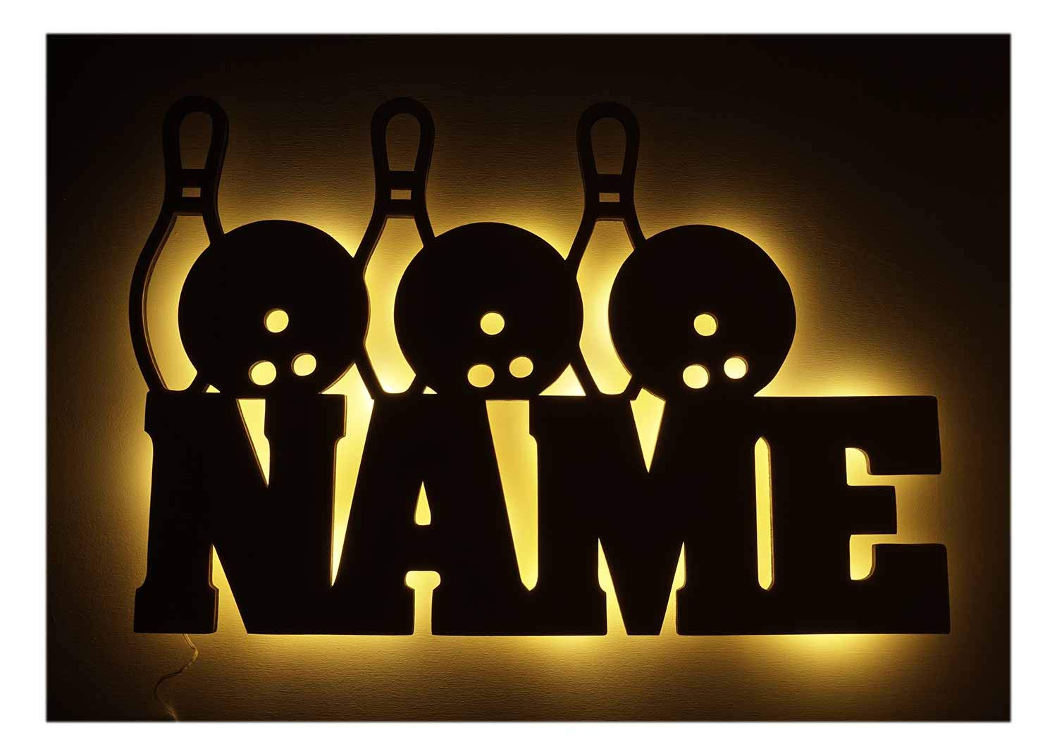 Personalized Bowling Night Light - Custom Name LED Wall Decor for Bedroom, Nursery & Game Room - Perfect Gift for Bowling Fans & Home Decor Enthusiasts