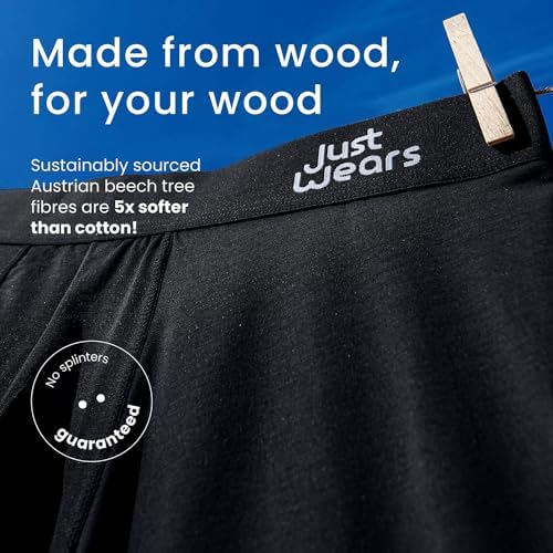JustWears Men's Boxer Briefs 3-Pack - Anti-Chafing Underwear for Comfort & Support - Perfect for Workout, Travel & Everyday Wear