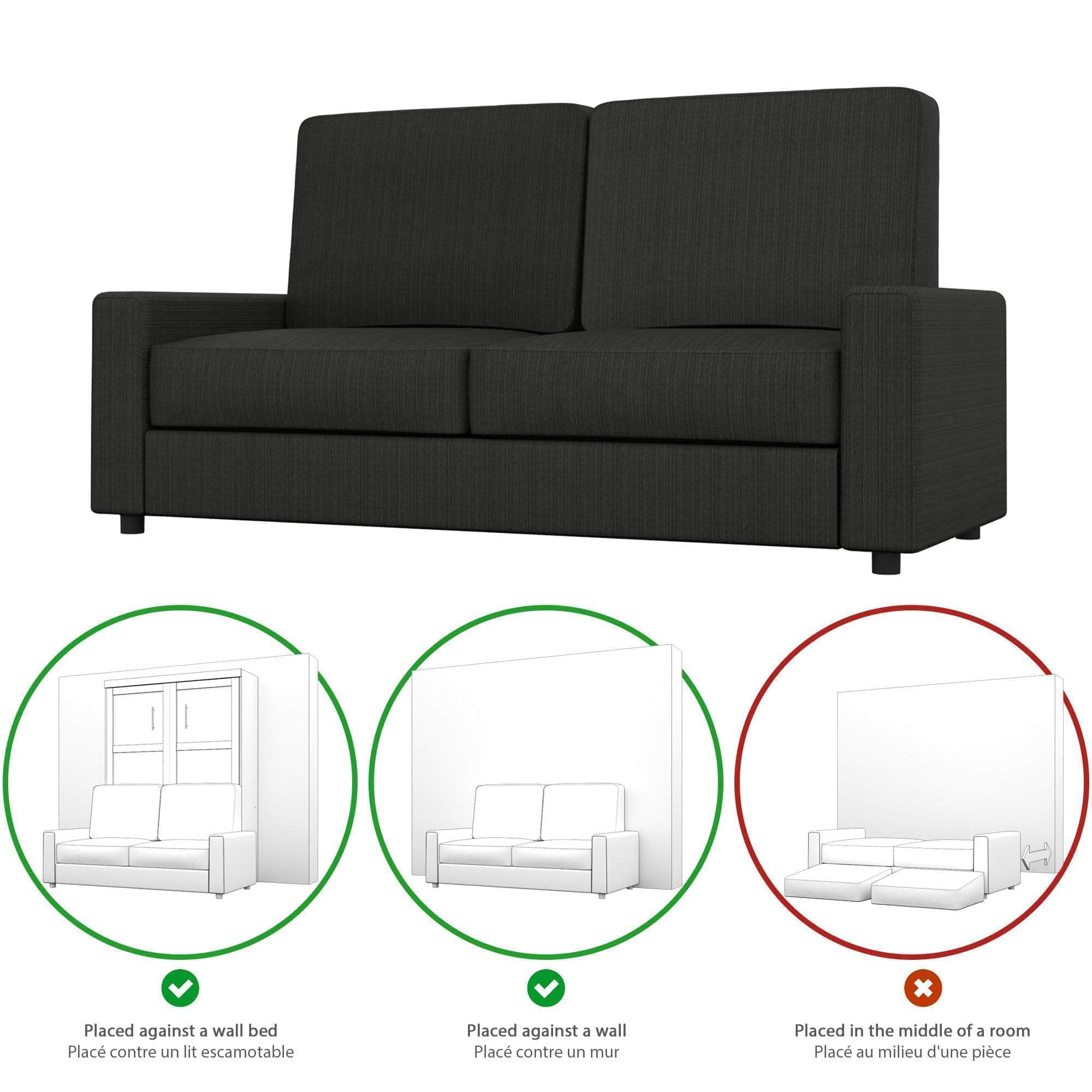 Universal Grey Sofa for Queen Murphy Bed - Backless Design | Perfect for Small Spaces, Guest Rooms & Studio Apartments