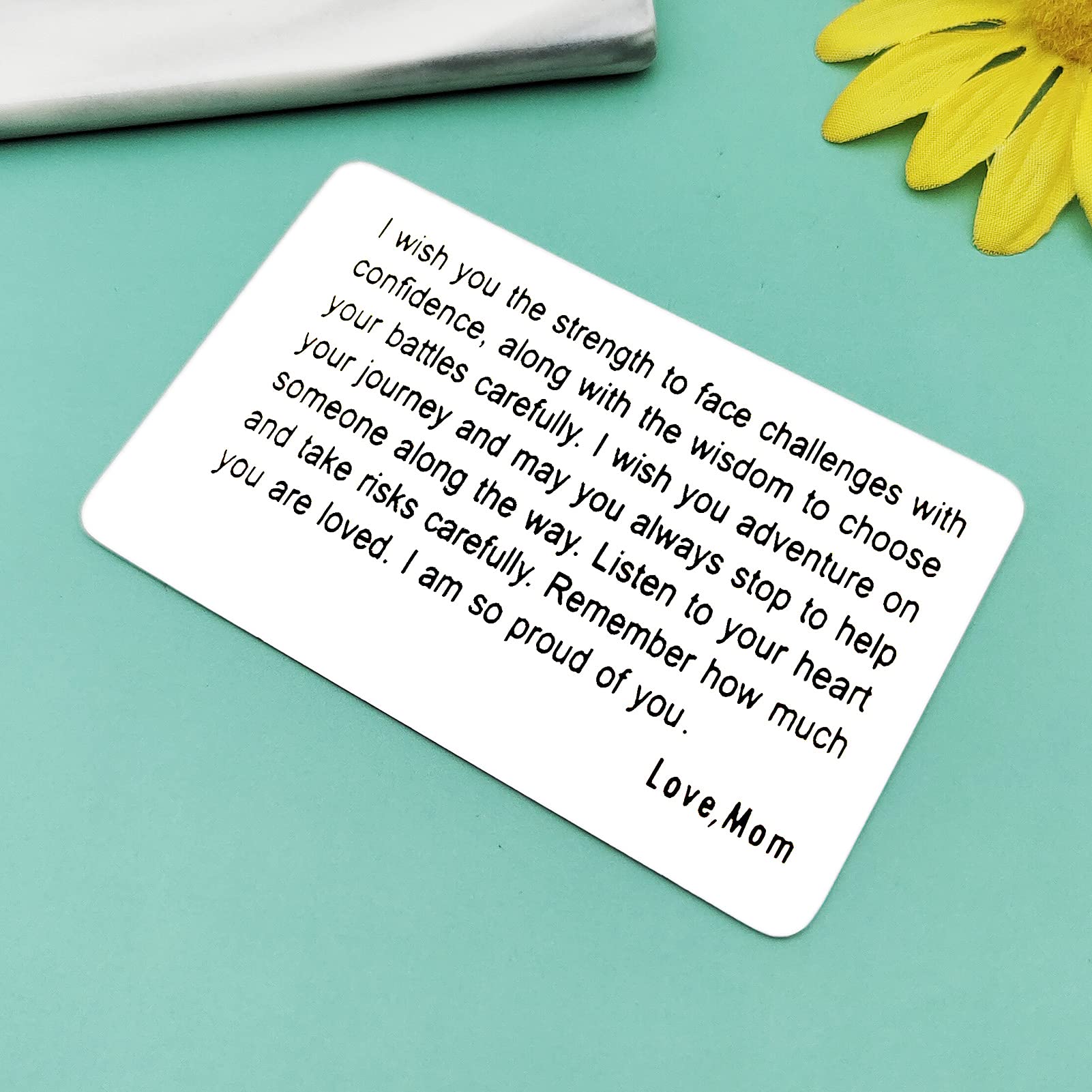 Engraved Metal Wallet Insert Card - Inspirational Gift for Son, Daughter, Teen Boy & Girl - Birthday, Graduation, Family Keepsake Jewelry - Perfect for Daily Motivation & Special Occasions