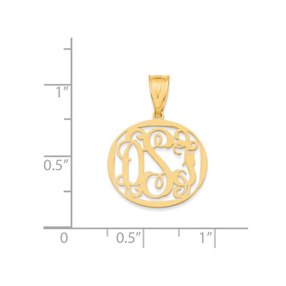 10k Solid Yellow Gold Laser-Polished Monogram Circle Pendant Charm - Perfect for Necklaces, Bracelets & Personalized Jewelry Gifts