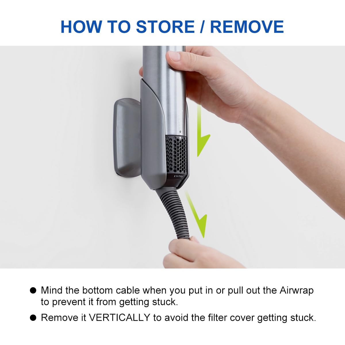 Dyson Airwrap & Airstrait Styler Wall Mount Holder - Gray Storage Organizer Stand for Hair Styling Tools | Perfect for Home Bathroom Vanity & Salon Organization