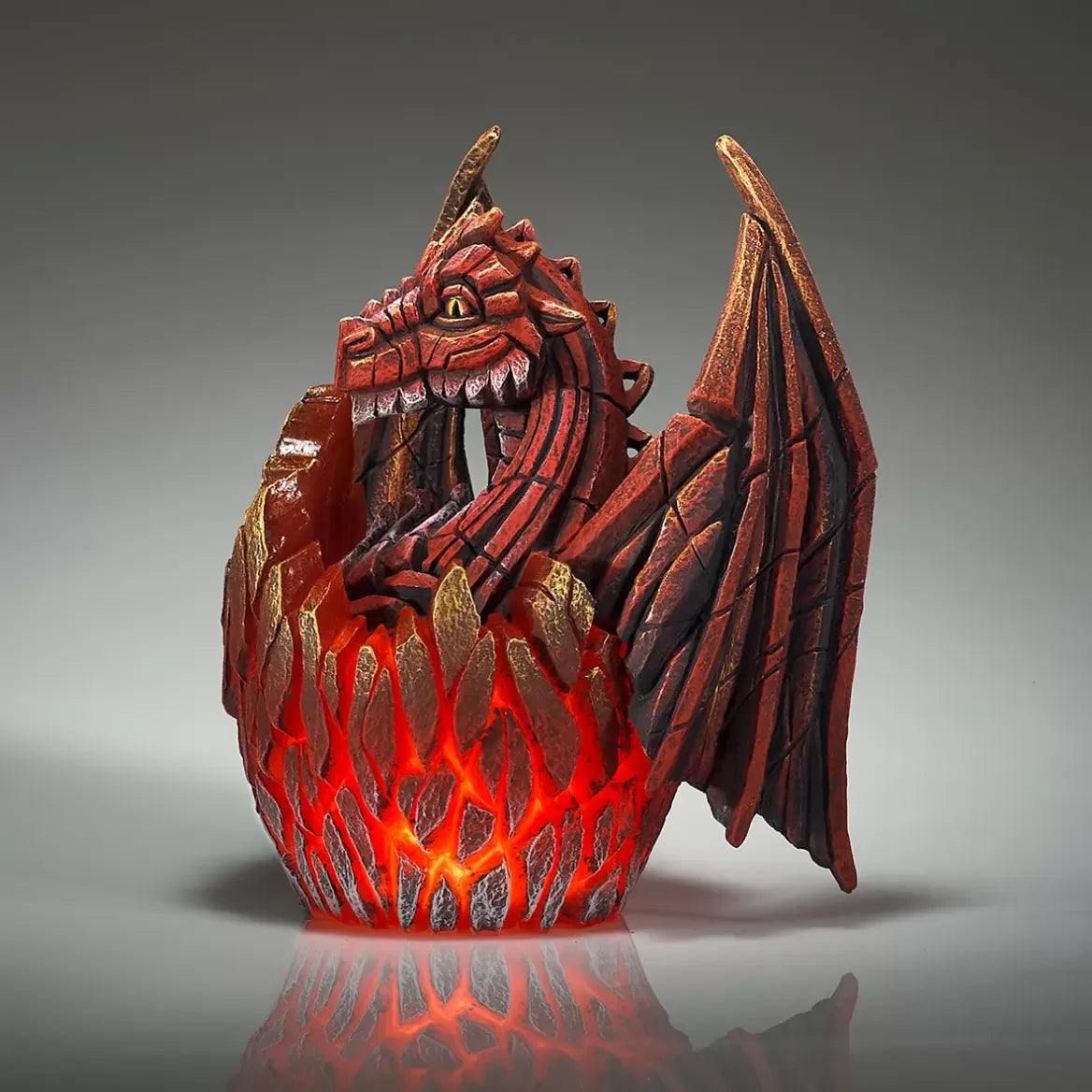 Edge Sculpture Red Dragon Egg - Handcrafted Home Decor, Unique Gift for Fantasy Lovers | Perfect for Bookshelf Display, D&D Gaming Room, and Medieval Themed Decor