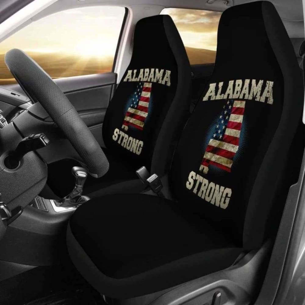 Alabama Strong State Flag Car Seat Covers - Durable Custom Fit for Trucks & SUVs - Perfect for Road Trips & State Pride Display