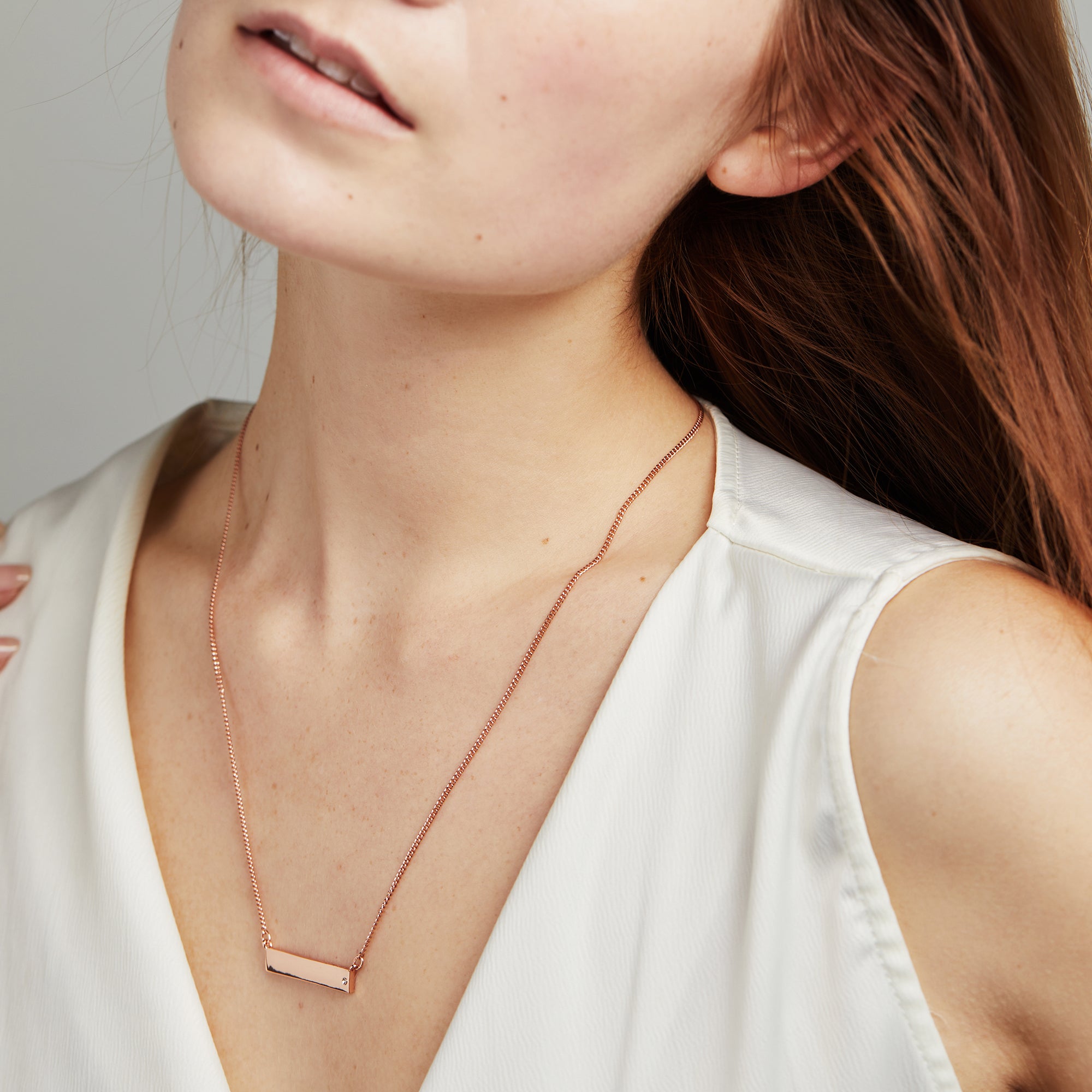 Elegant Bar Necklace with Sparkling Crystal Accent - Perfect for Date Nights, Weddings & Special Occasions