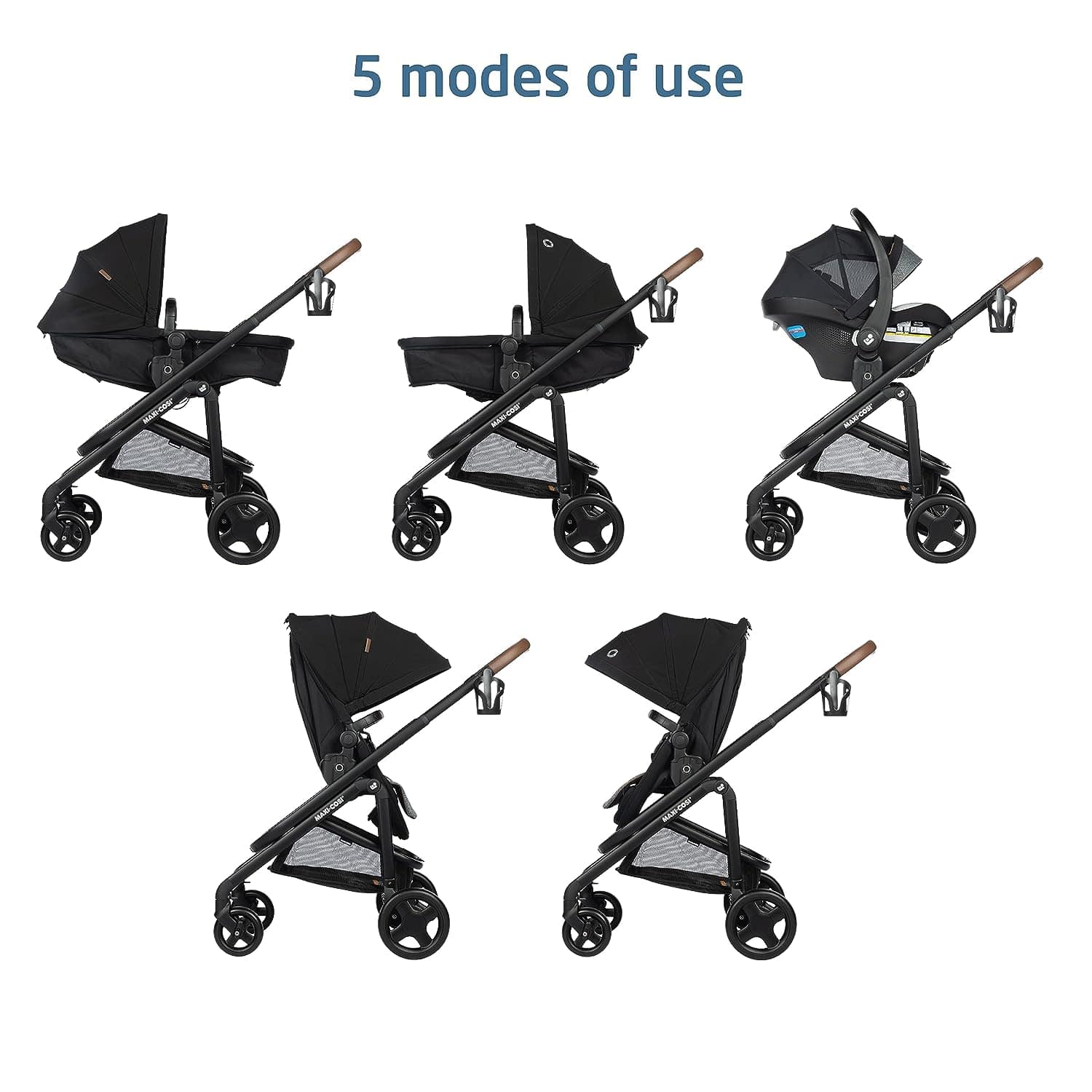 Maxi Cosi Tayla Max 5-in-1 Travel System - Convertible Stroller, Infant Car Seat & Bassinet for Newborns to Toddlers | Perfect for Air Travel, Shopping & Family Outings