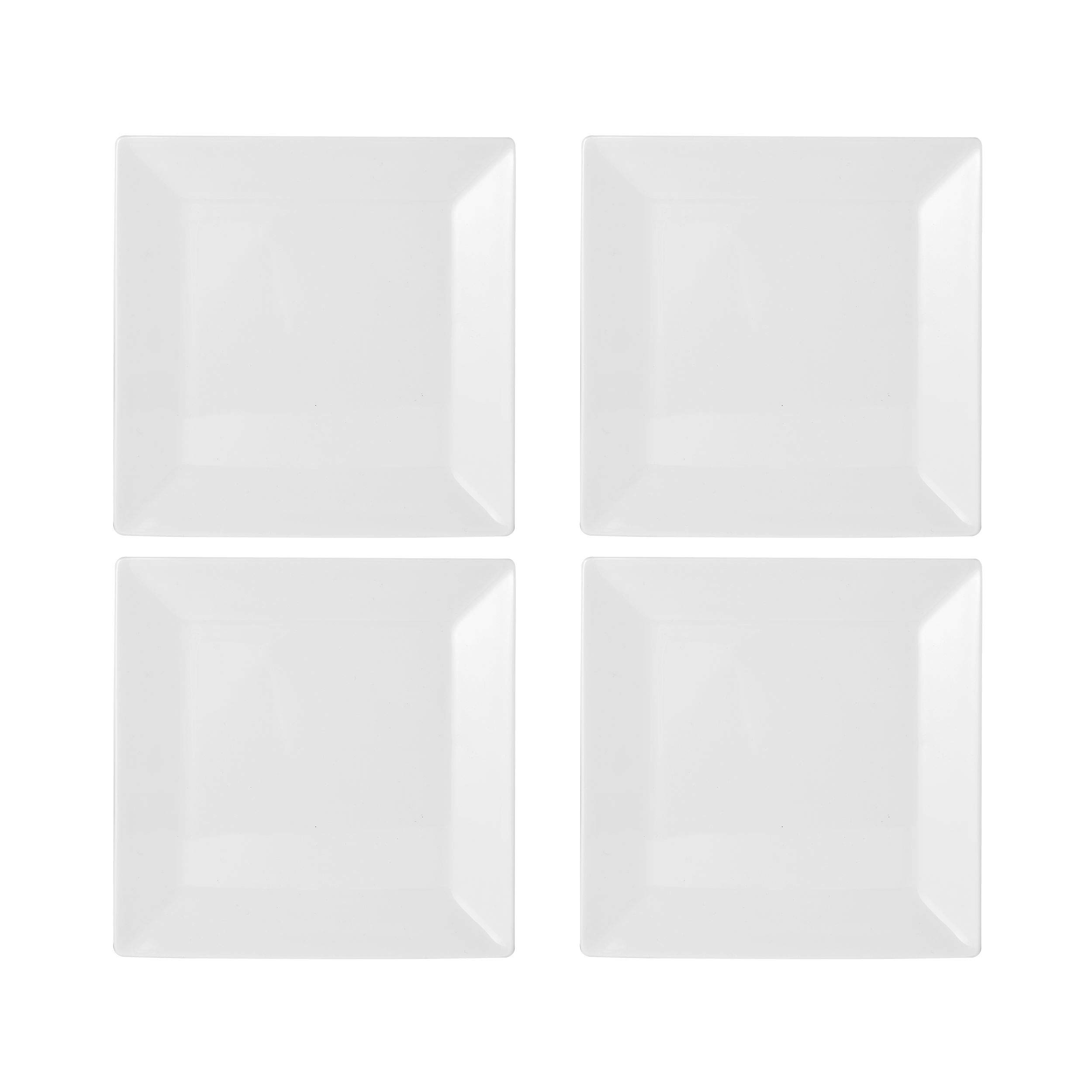 Mikasa Square Delray 16-Piece Bone China Dinnerware Set - White Elegant Dinner Plates, Salad Plates, Bowls & Mugs - Service for 4 - Perfect for Formal Dining, Wedding Registry & Holiday Entertaining