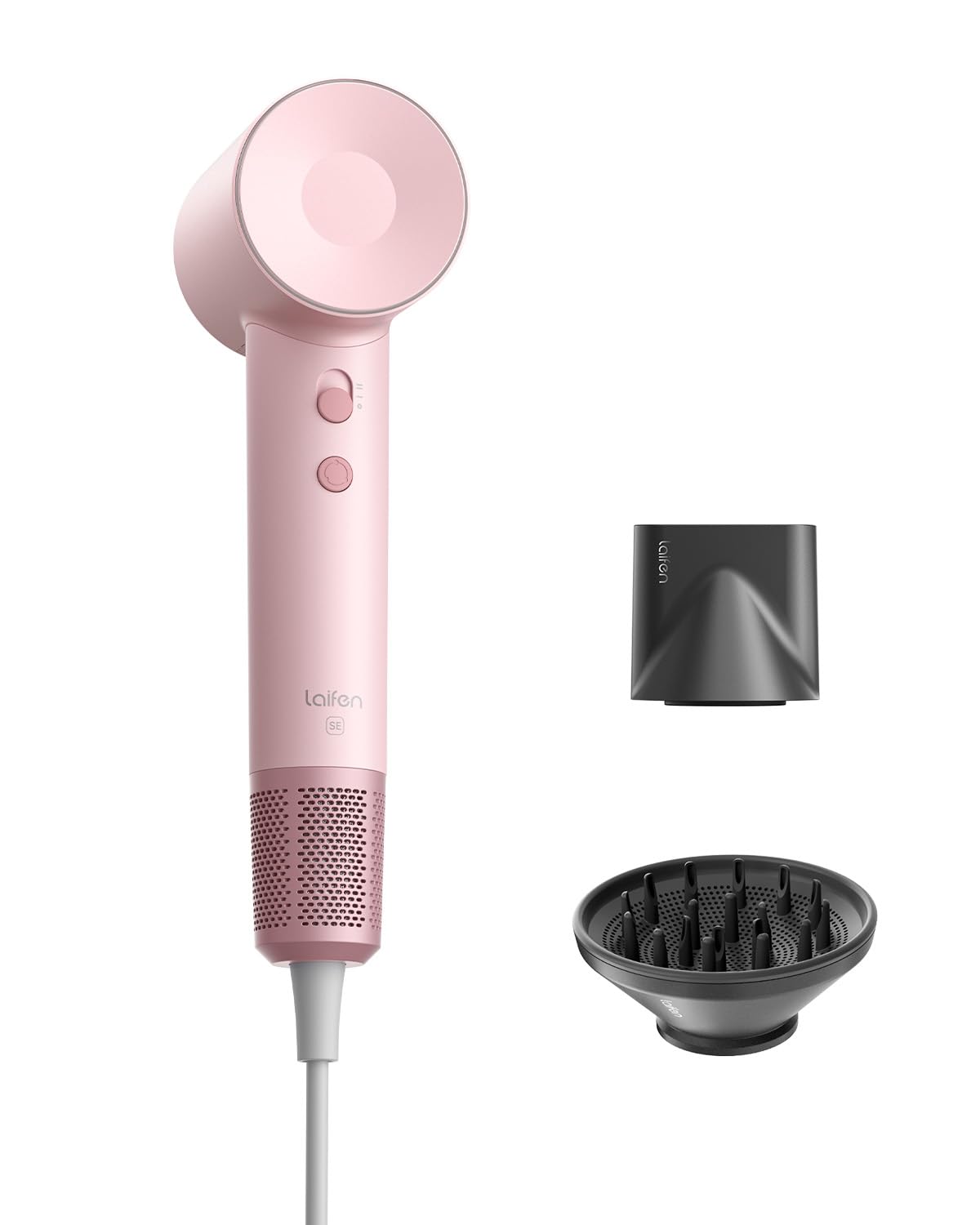 Laifen SE Hair Dryer - 200M Ionic Blow Dryer with Diffuser & Nozzle for Curly Hair, 105,000 RPM Low Noise Brushless Motor for Fast Drying | Perfect for Travel, Home & Salon Use