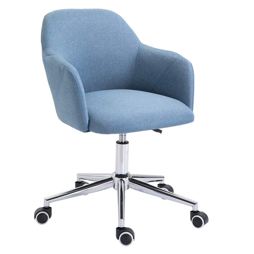 Nordic Swivel Office Chair - Adjustable Height Small Computer Desk Chair with Lumbar Support, Ergonomic Home Office Furniture (Blue) - Perfect for Work, Study, and Gaming