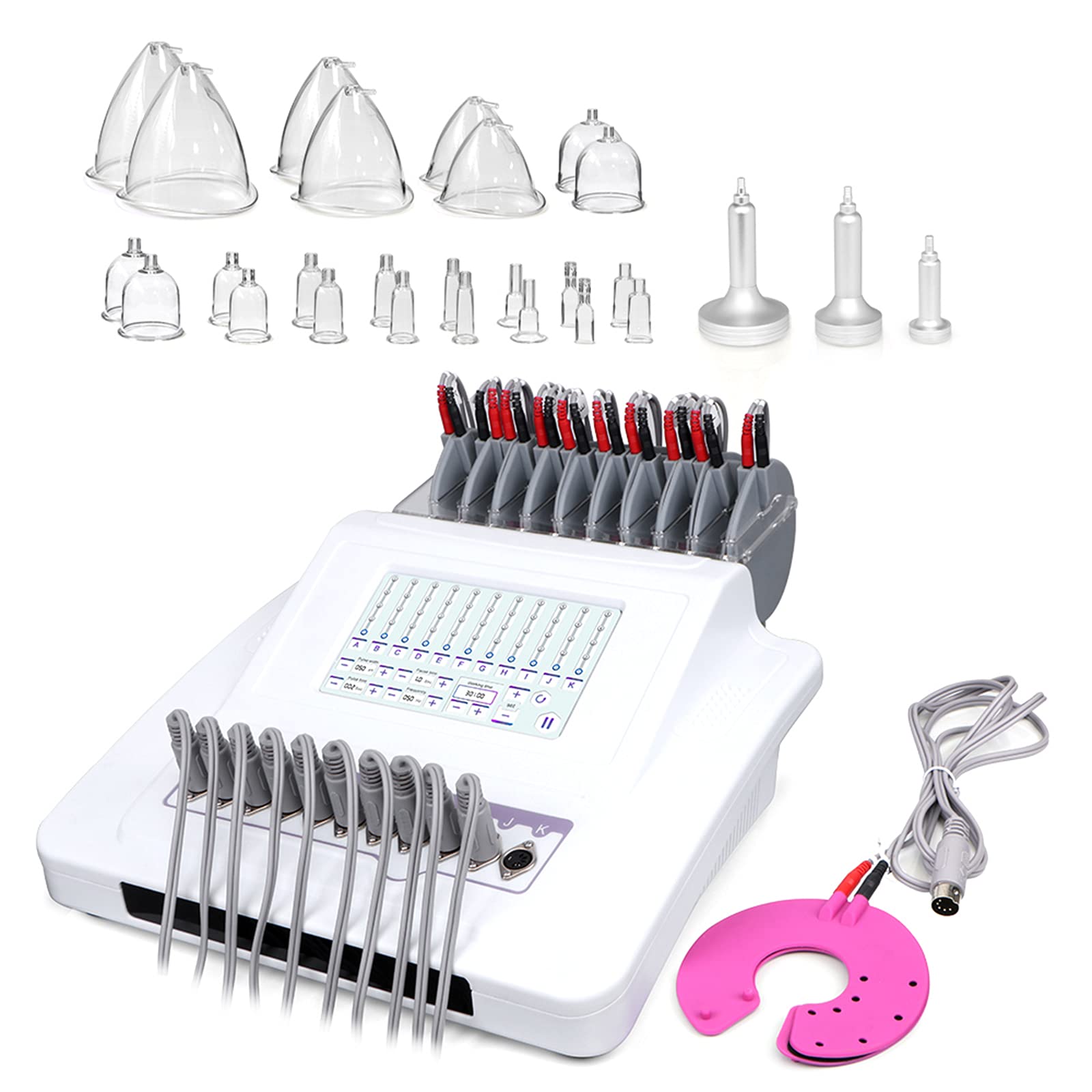 Elitzia ET3000 EMS Vacuum Cupping Massage Machine - 24 Cups & 3 Pumps for Pain Relief, Cellulite Reduction & Skin Rejuvenation | Professional Therapy for Back Pain, Muscle Relaxation & Beauty Treatments at Home