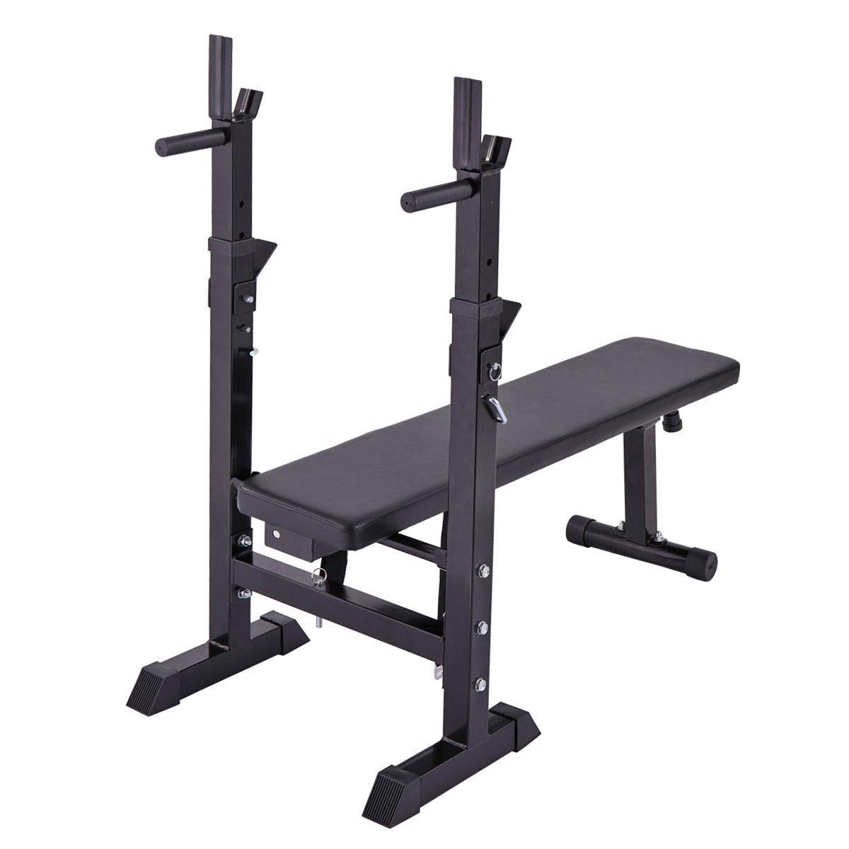 Adjustable Folding Barbell Rack & Weight Bench Set with Tilt Function - Home Gym Strength Training Equipment for Full Body Workout (Barbell Not Included) | Perfect for Small Spaces & Home Fitness Enthusiasts
