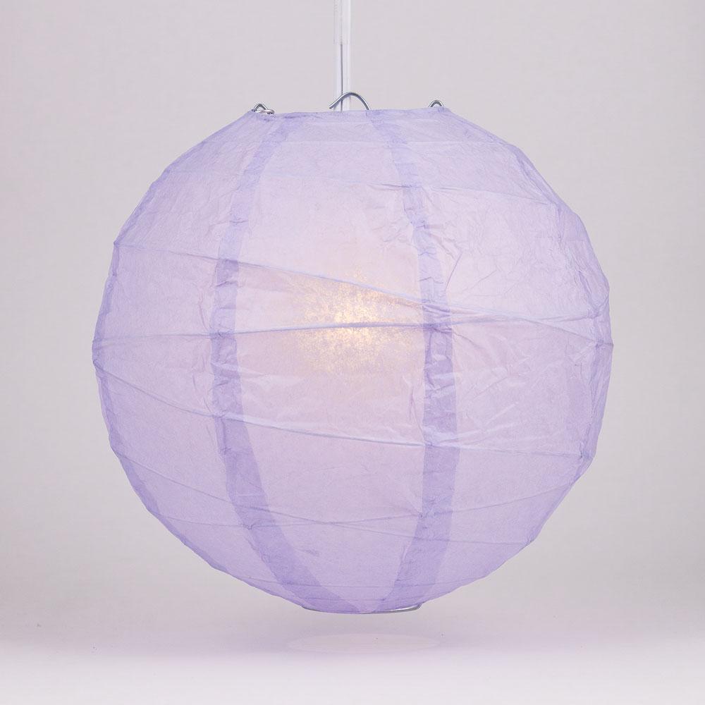 12 Pack 20 Inch Purple Round Paper Lanterns for Party Decorations - Freestyle Ribbing Design, Perfect for Weddings, Baby Showers & Home Decor